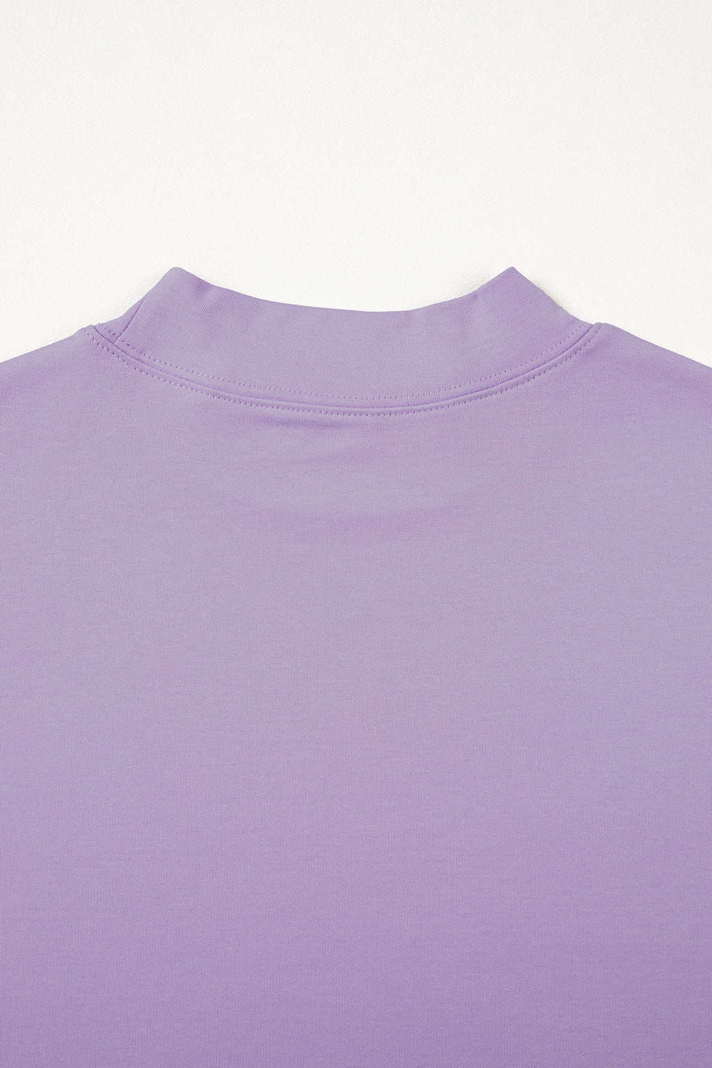 Dark Blue Solid Color High Neck Oversize Tee