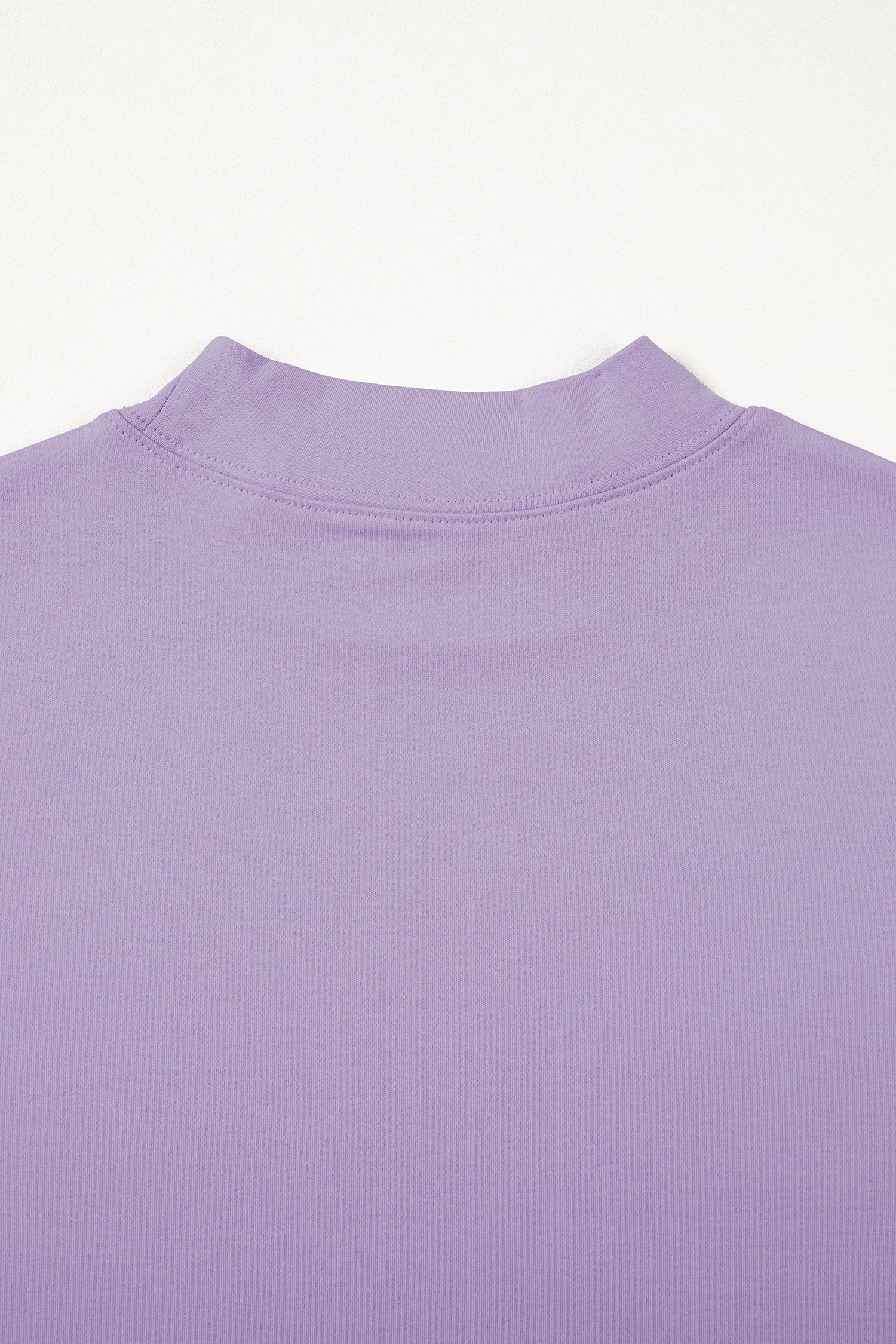 Dark Blue Solid Color High Neck Oversize Tee