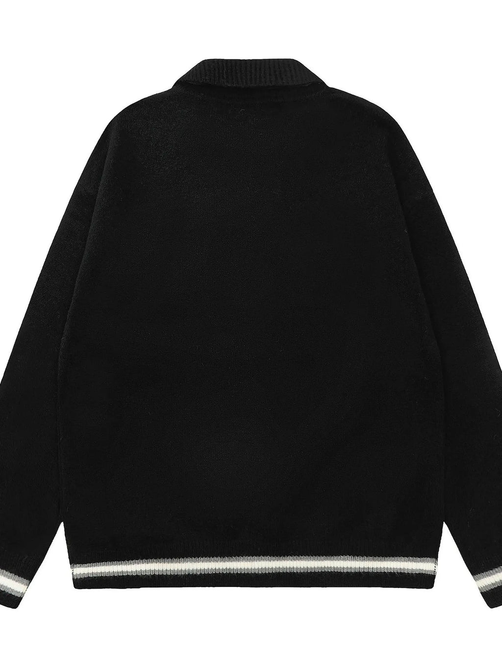 Men's Striped Contrast Long Sleeve Sweater