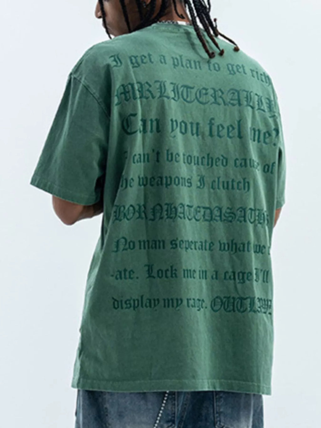 Men's Letter Round Neck Short Sleeve T-Shirt