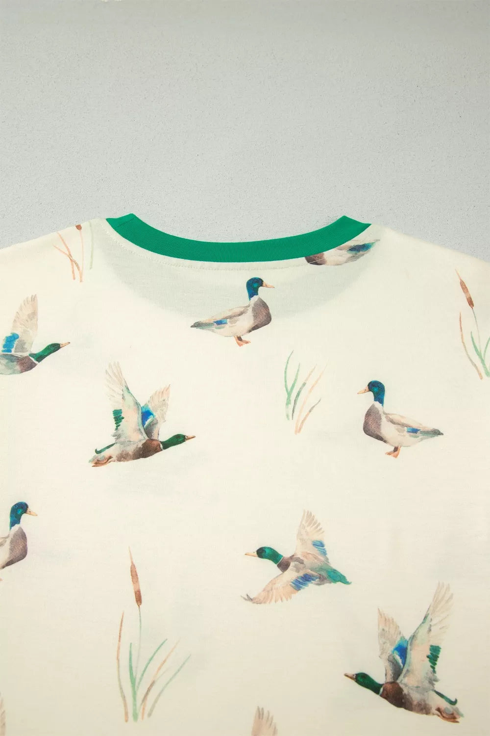 Mallard Printed Colorblock Trim Short Set