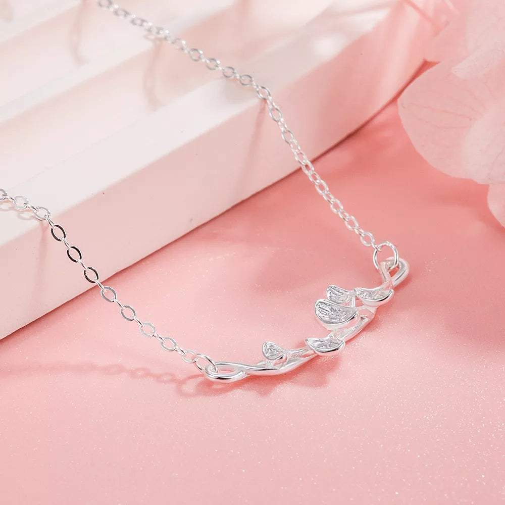 925 Sterling Silver Ginkgo Leaf Necklace