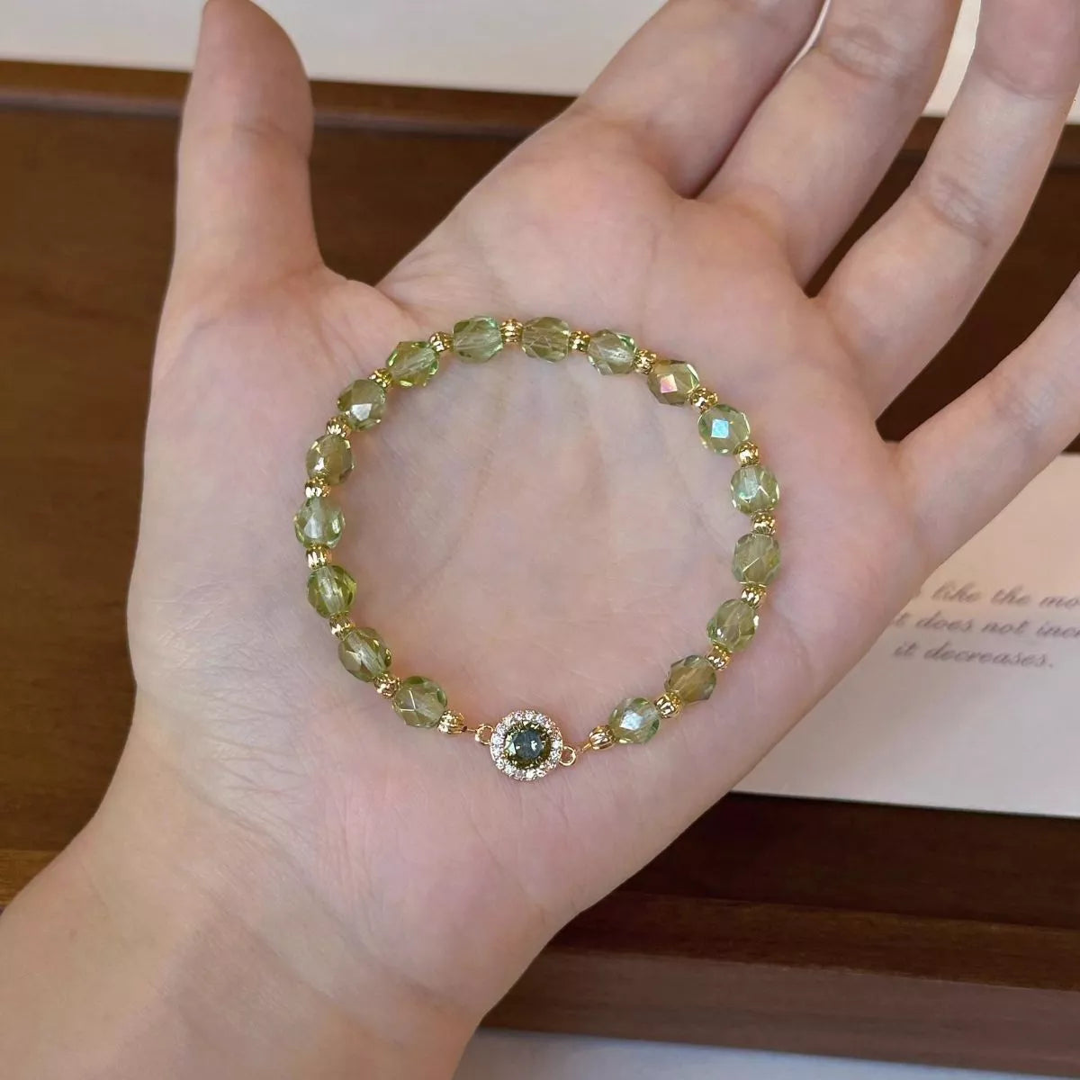 18K Gold-Plated Zircon Bead Bracelet