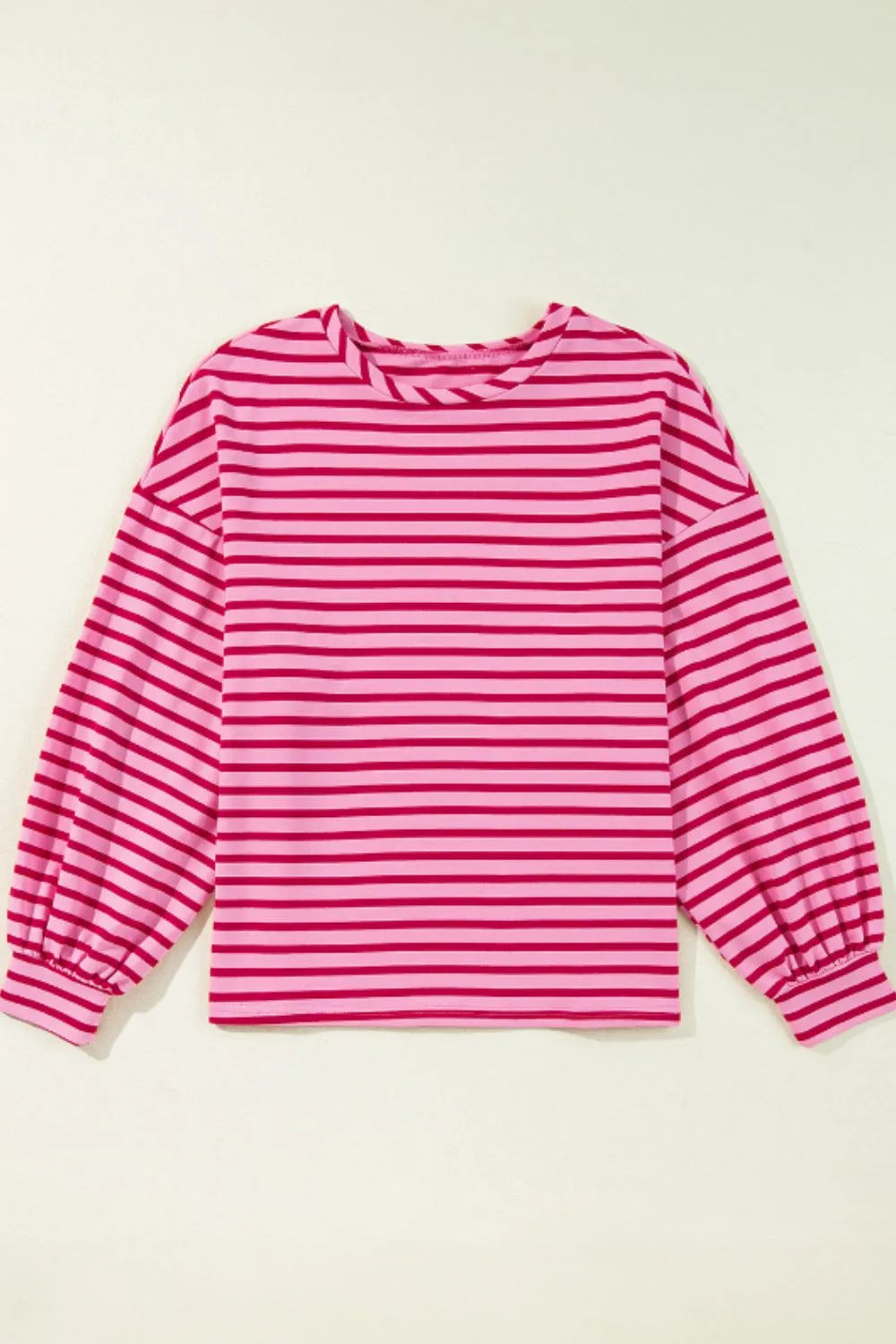 Striped Round Neck Long Sleeve Sweatshirt