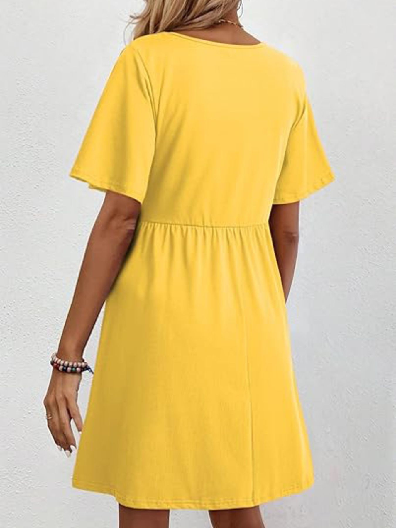 Floral Short Sleeve Flowy Mini Dress