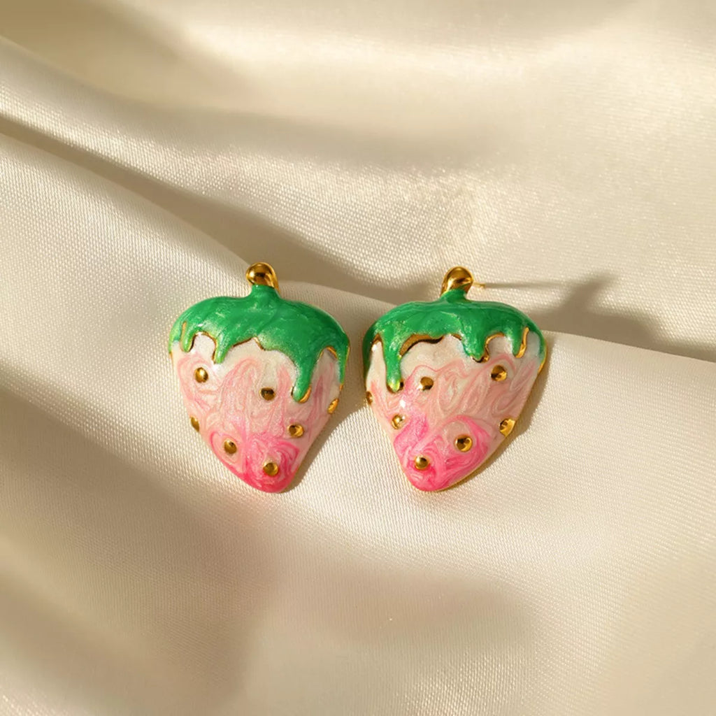 Colorful Strawberry Stud Earrings