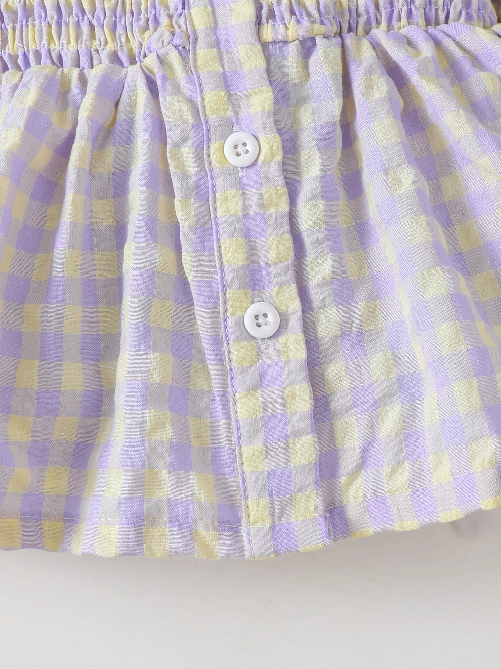 Children's Gingham Smocked Top and Bow Pants Set