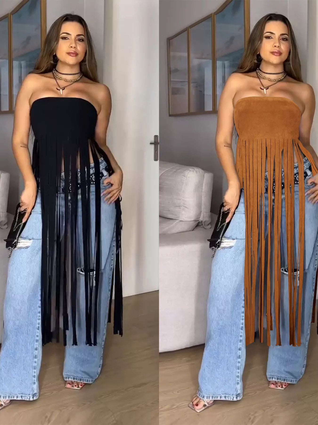 Fringe Trim Tube Top
