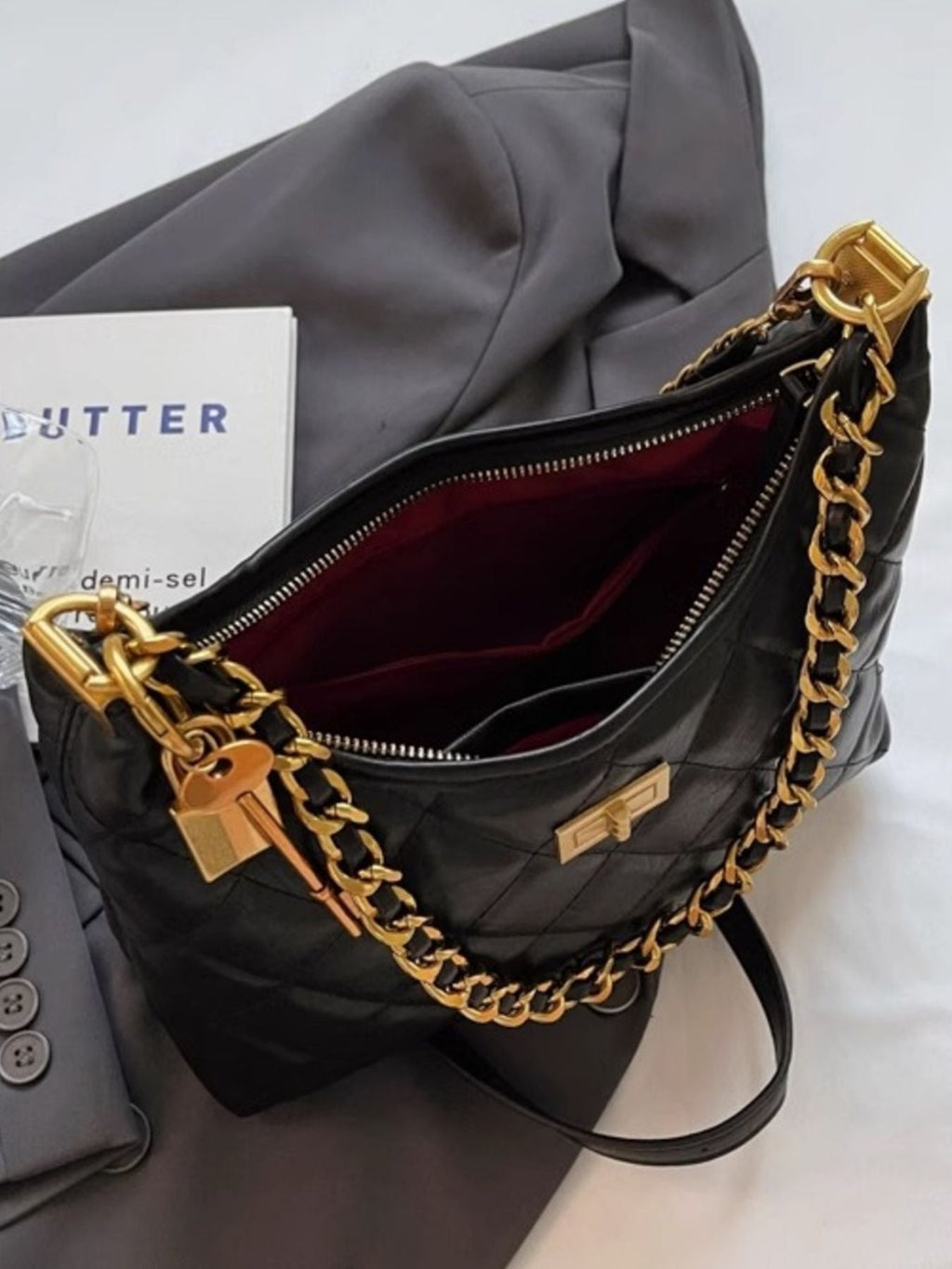 Quilted Chain Strap Shoulder Bag