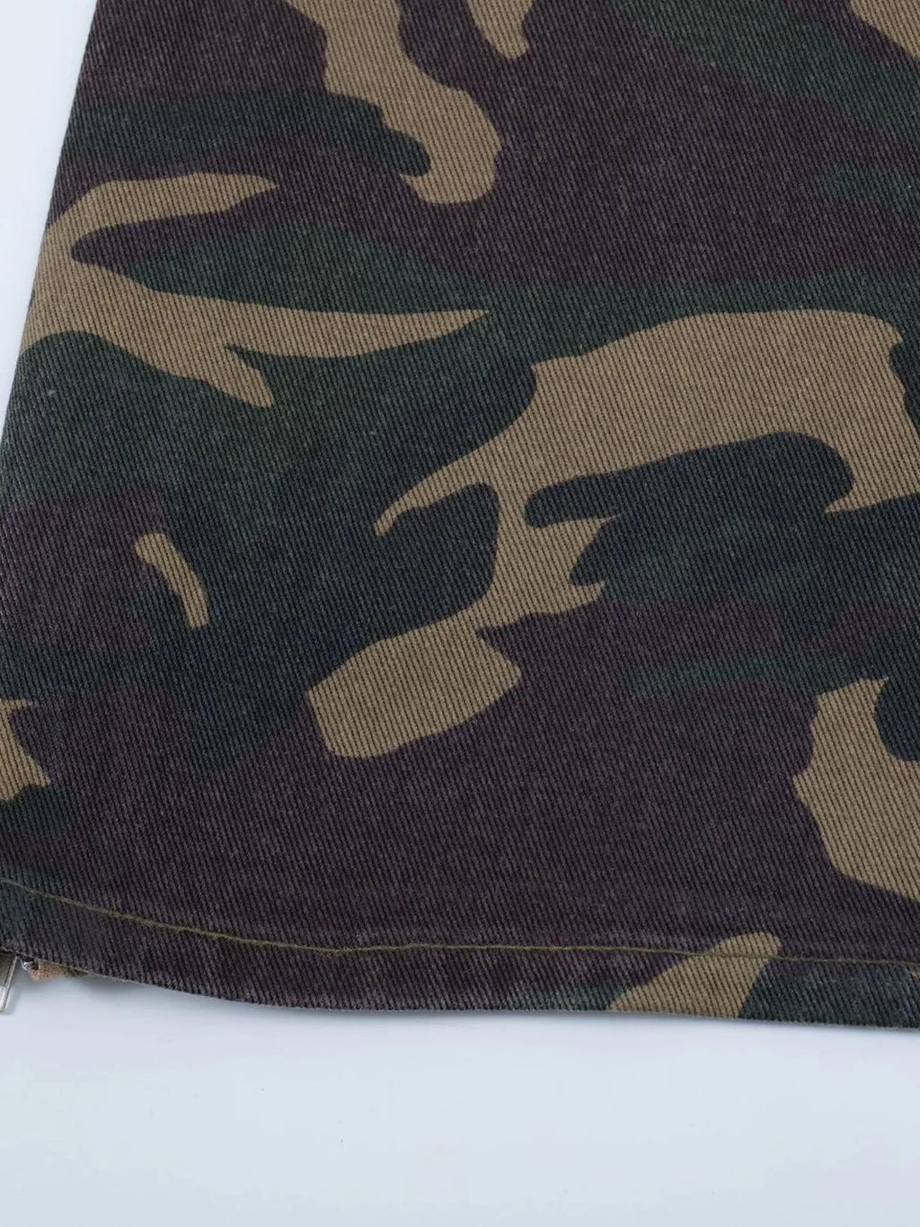 Men's Camouflage Bootcut Jeans with Seam Detail