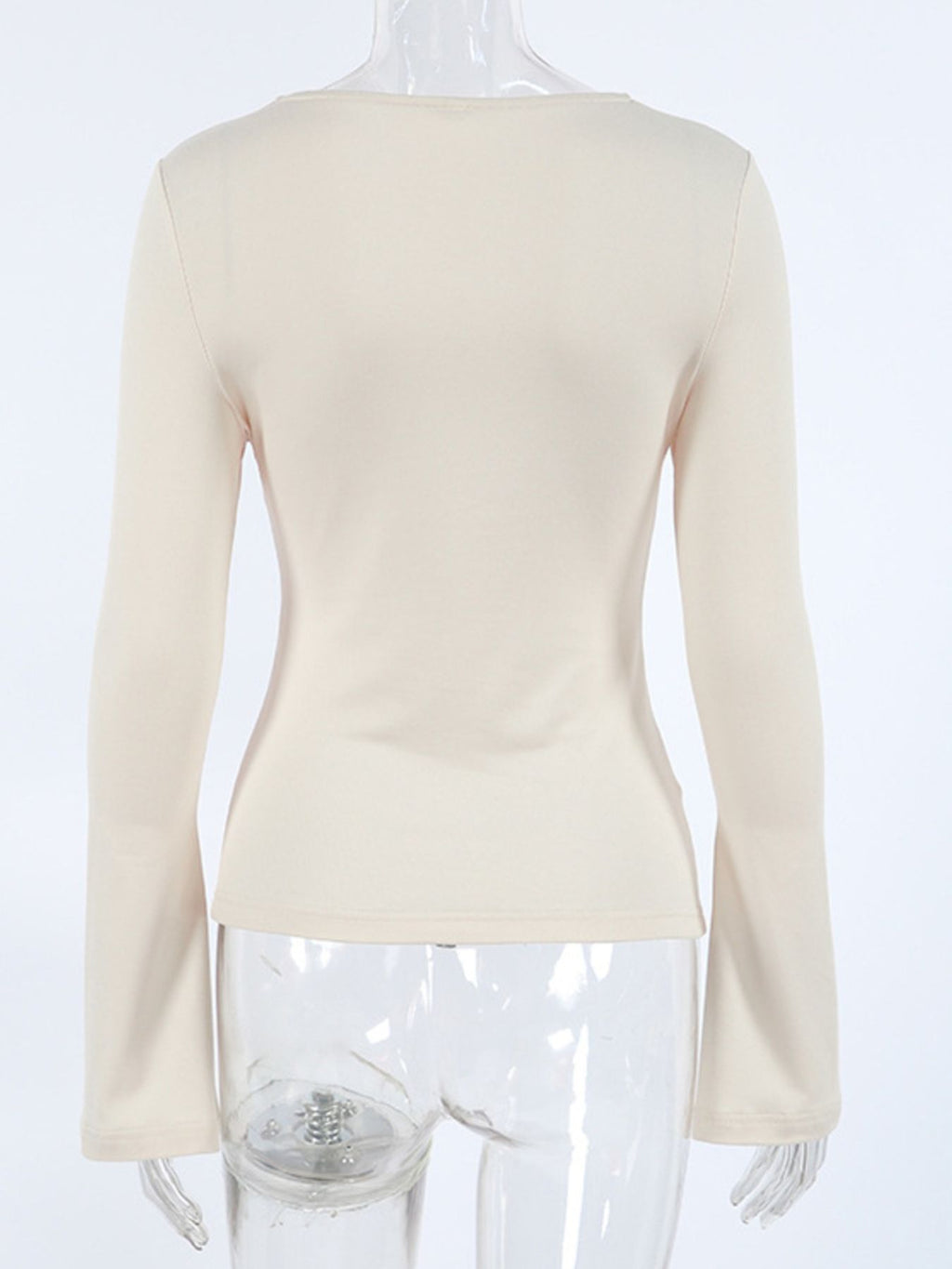 Cutout Knot Front Long Sleeve Top
