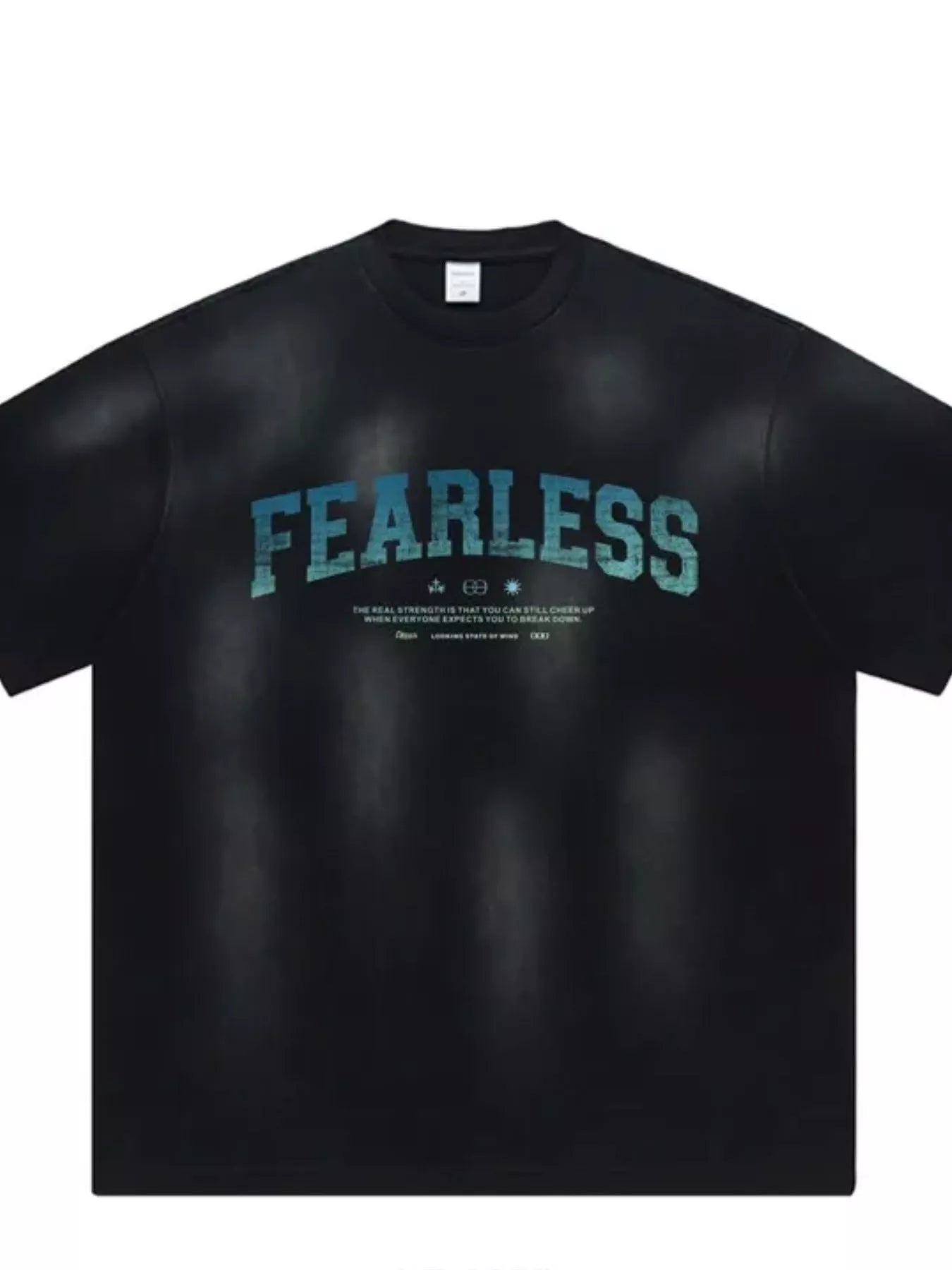 Men' s Fearless Round Neck Wash T-Shirt