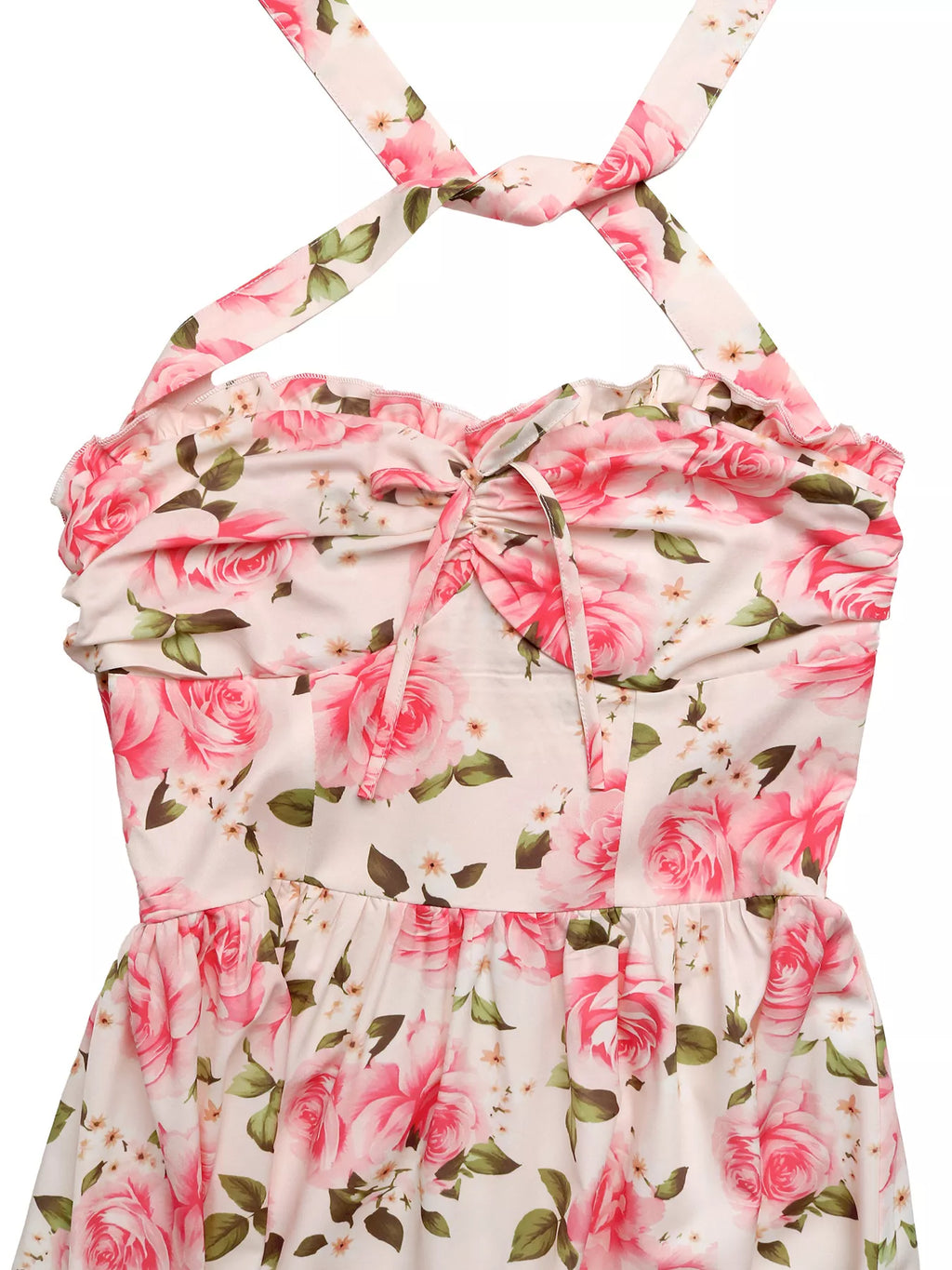 Floral Print Halter Neck Midi Dress