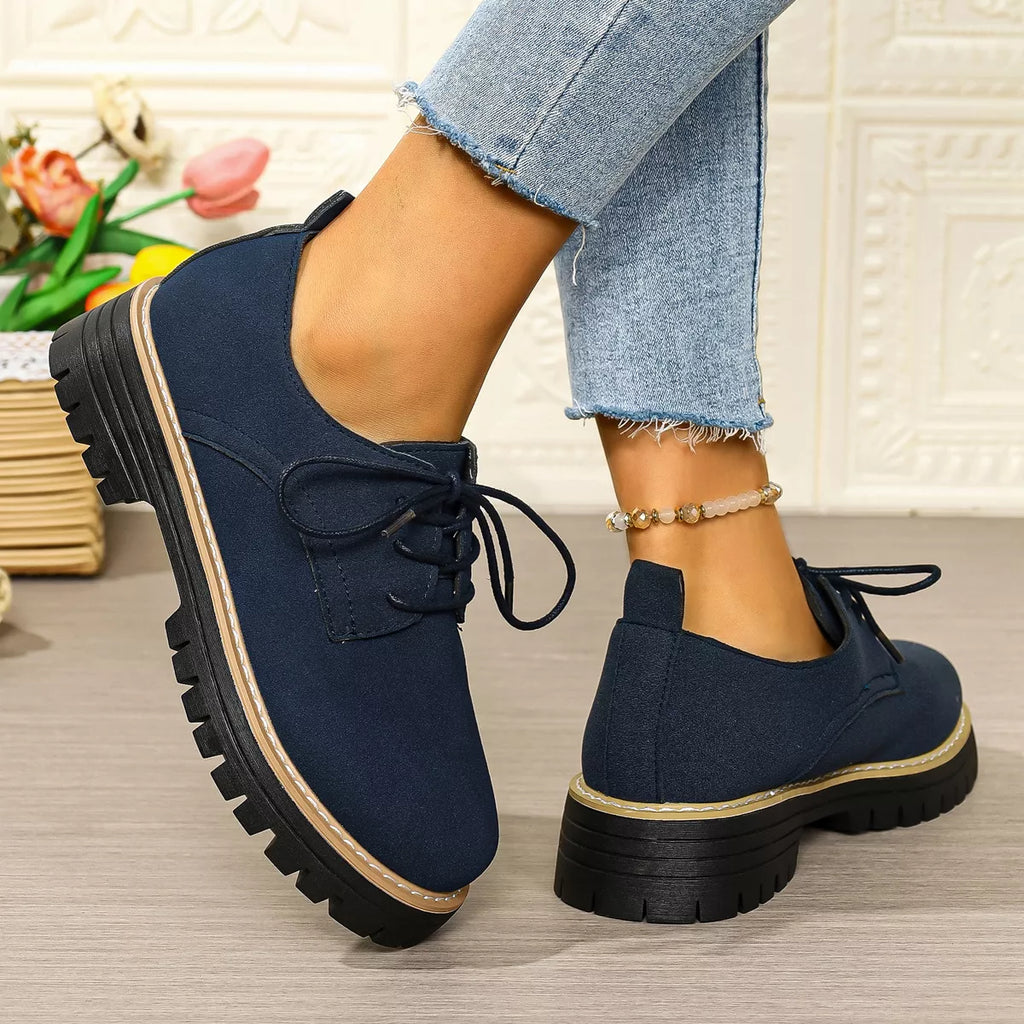 Round Toe Lace-Up Loafers