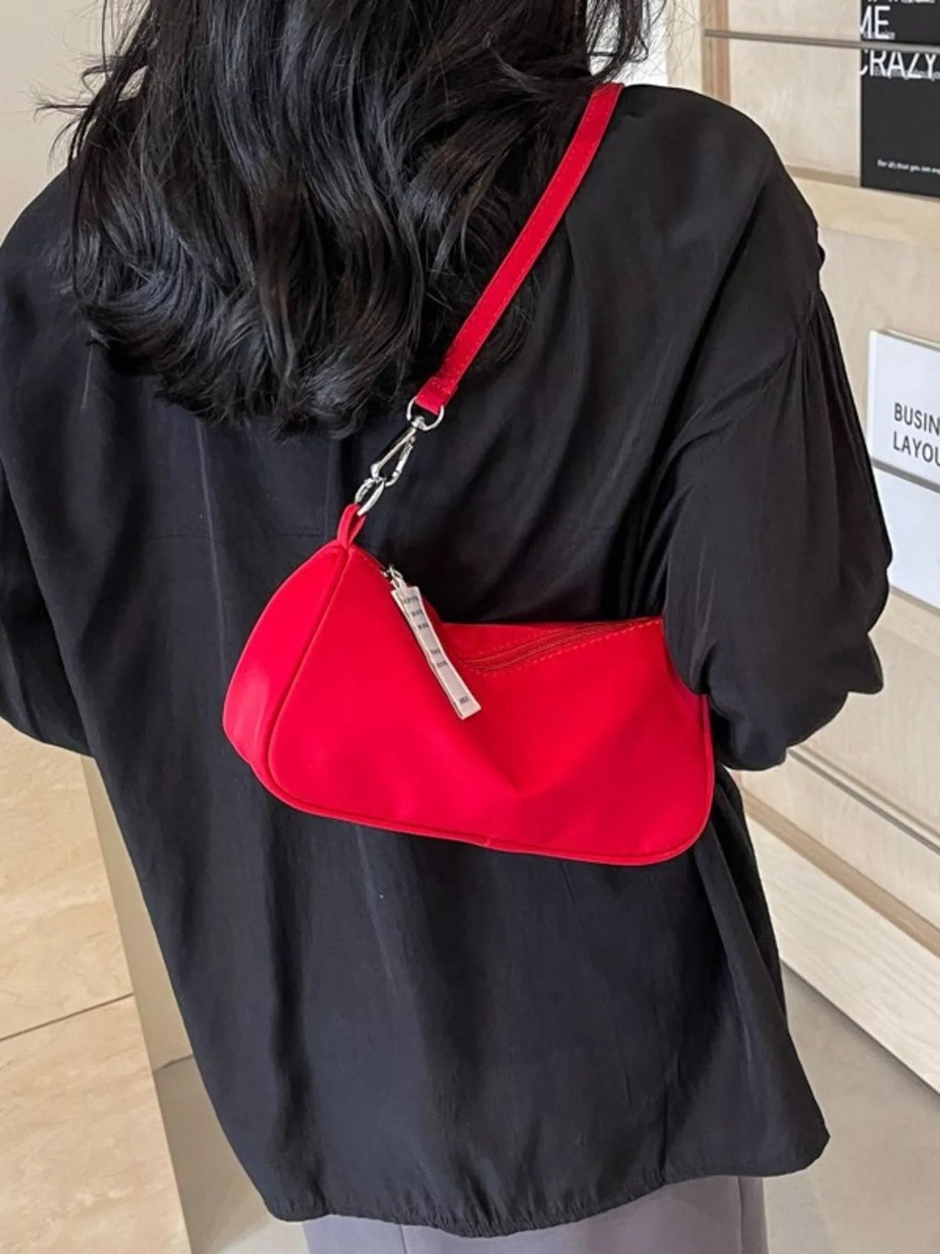Solid Color Crossbody Bag