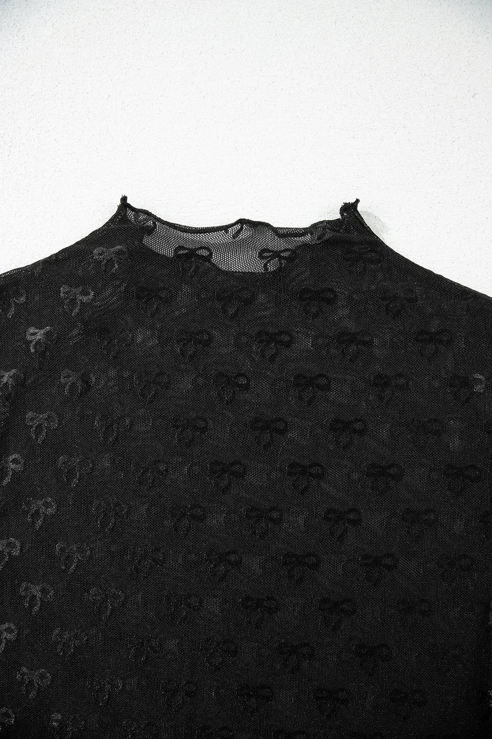 Sheer Mesh Short Sleeve Top