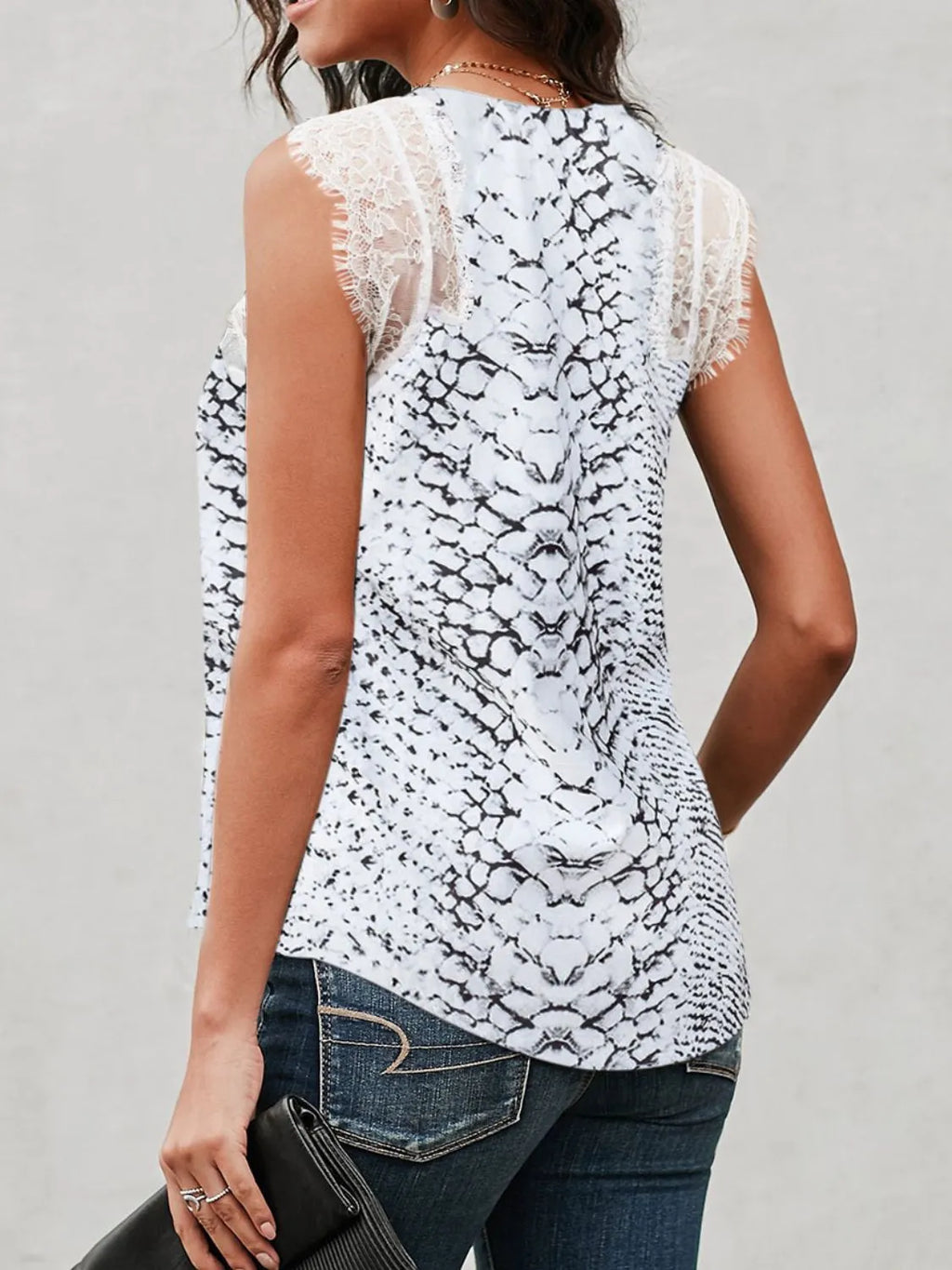 Lace Detail V-Neck Tank