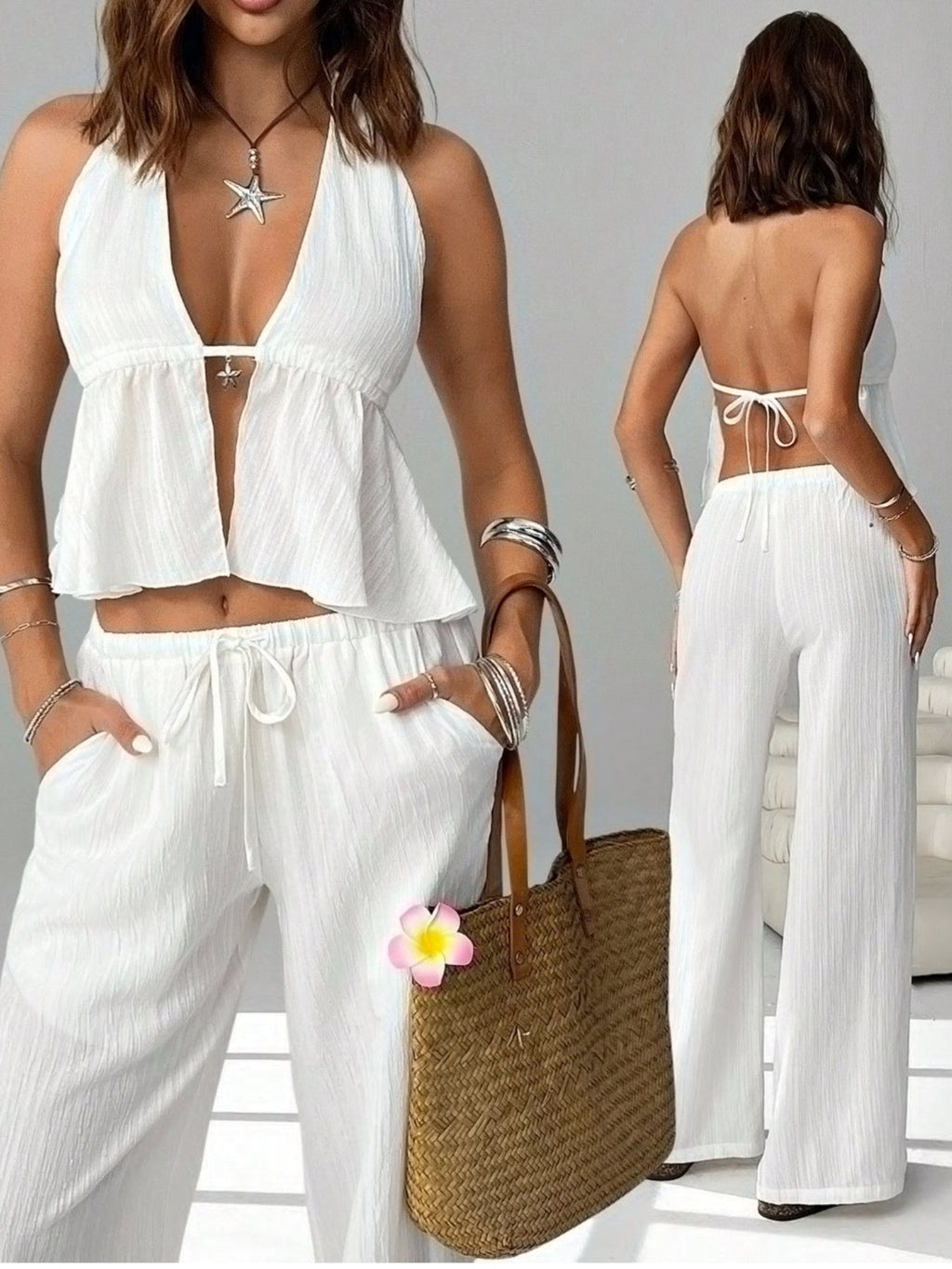 Halter Neck Cami and Pants Set