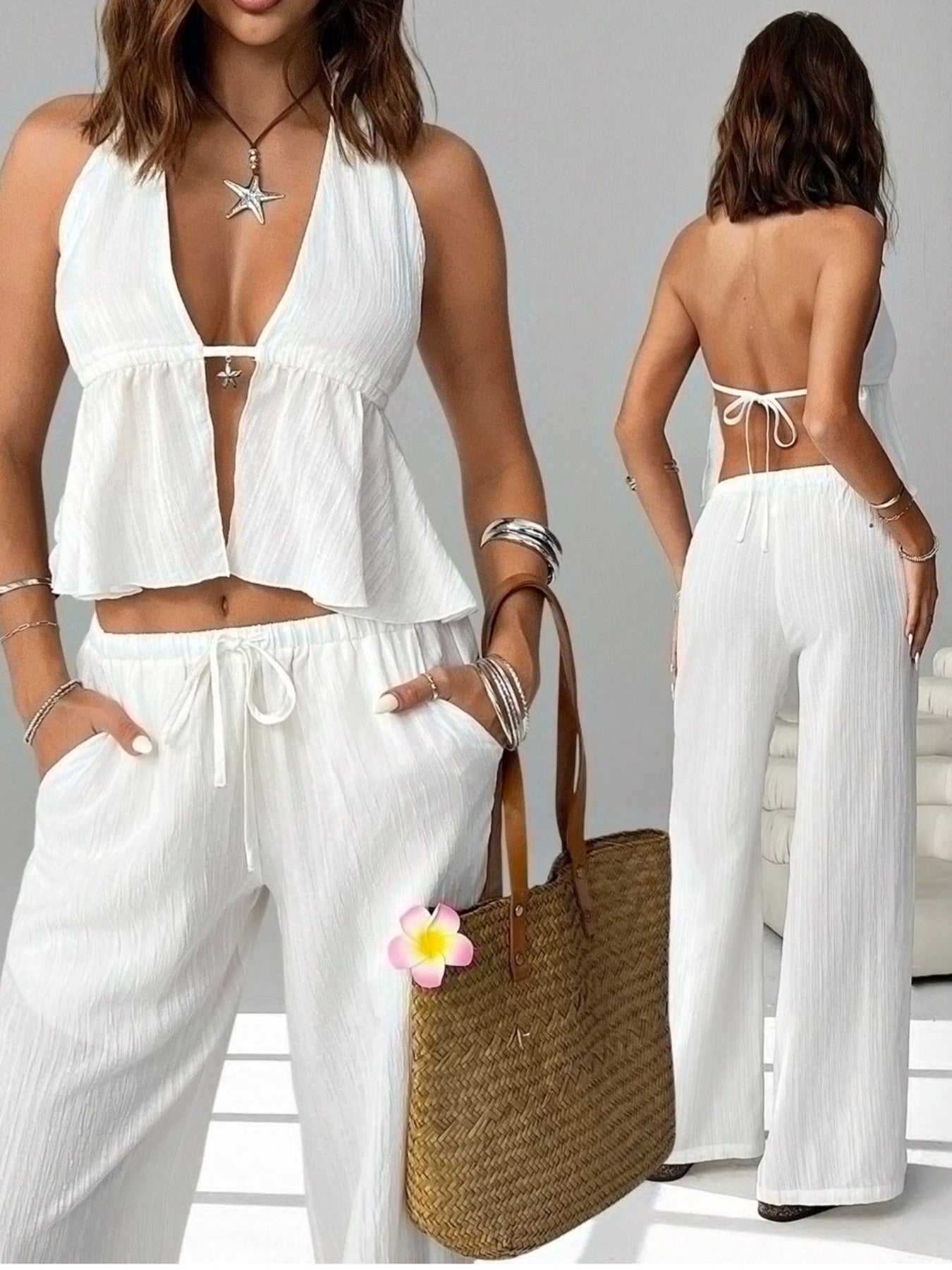 Halter Neck Cami and Pants Set