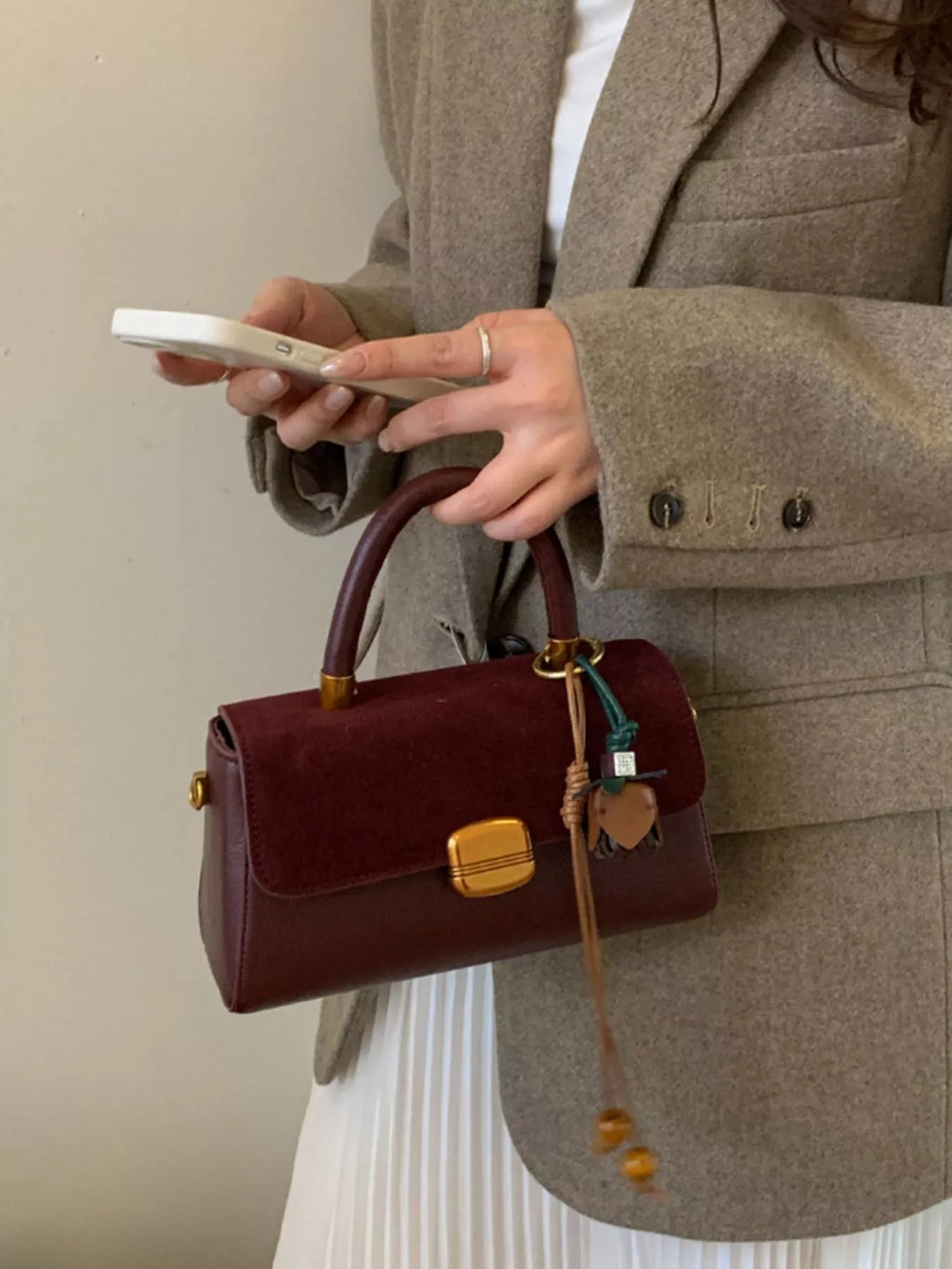 Flap Crossbody Bag with Charm