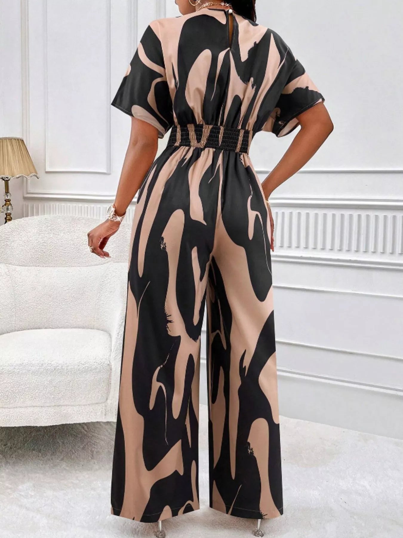 Abstract Print Wide-Leg Jumpsuit