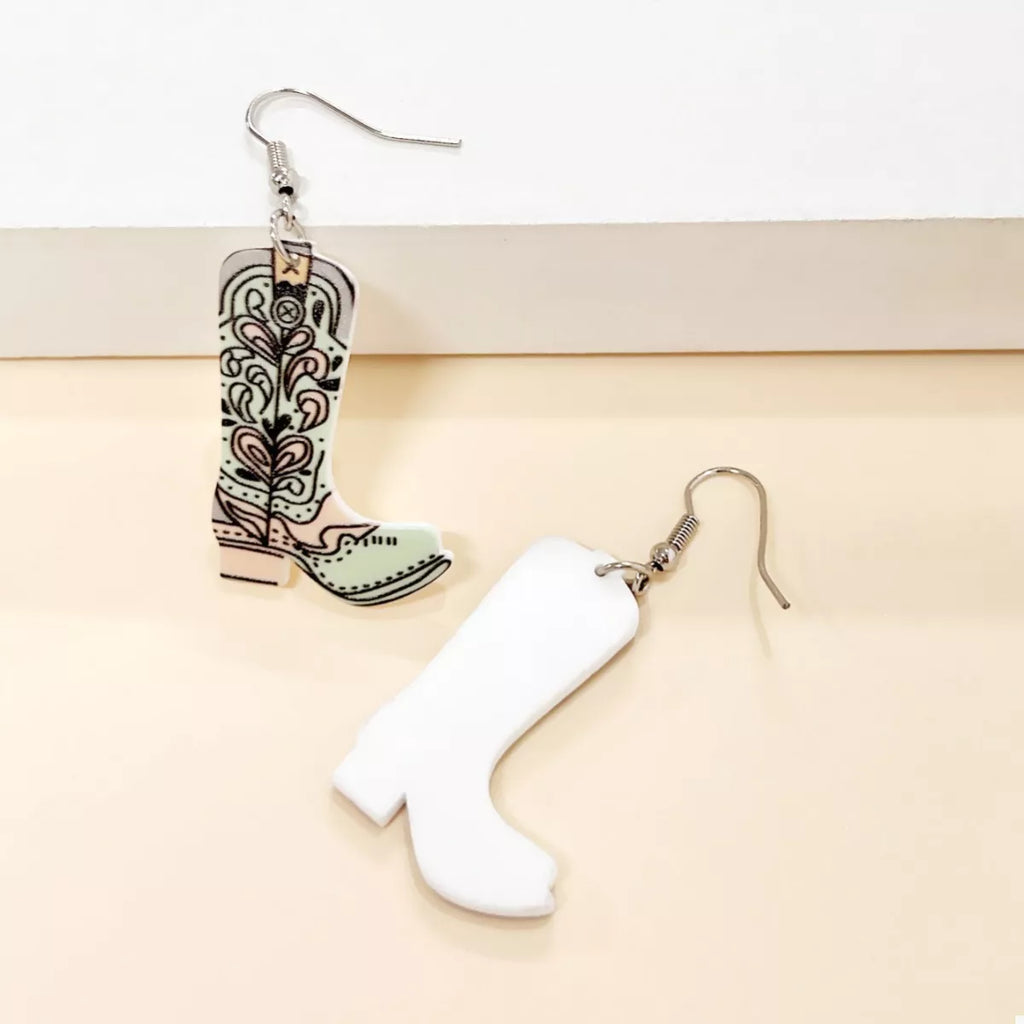 Western Boot Dangle Earrings