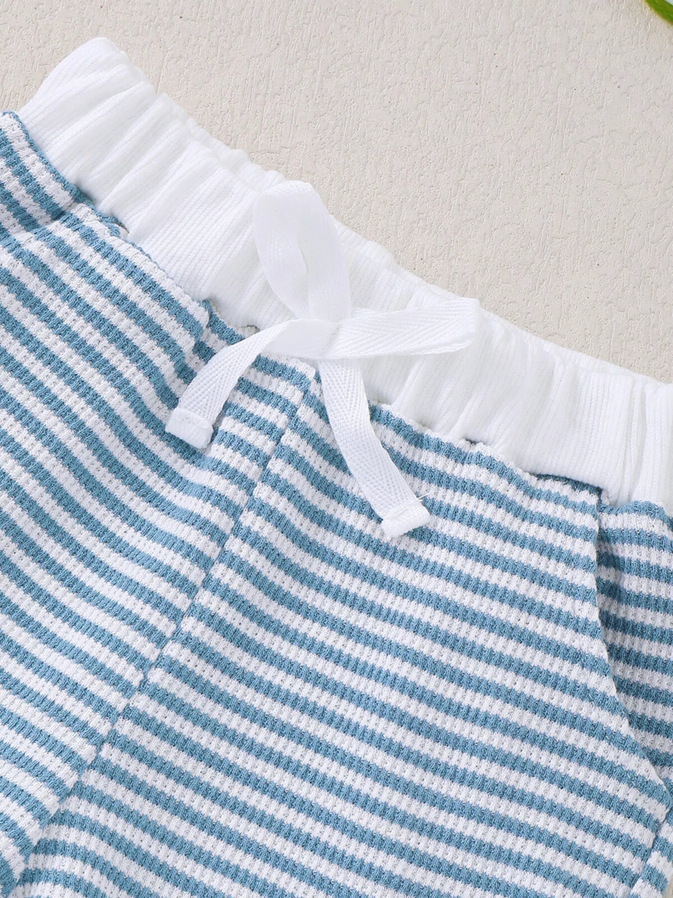 Children's Striped Letter Short Sleeve T-Shirt & Shorts Set