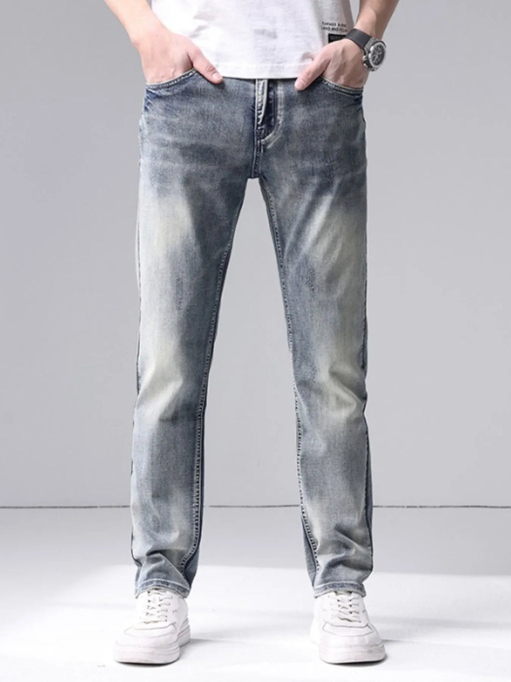 Men's Washed Slim Fit Jeans
