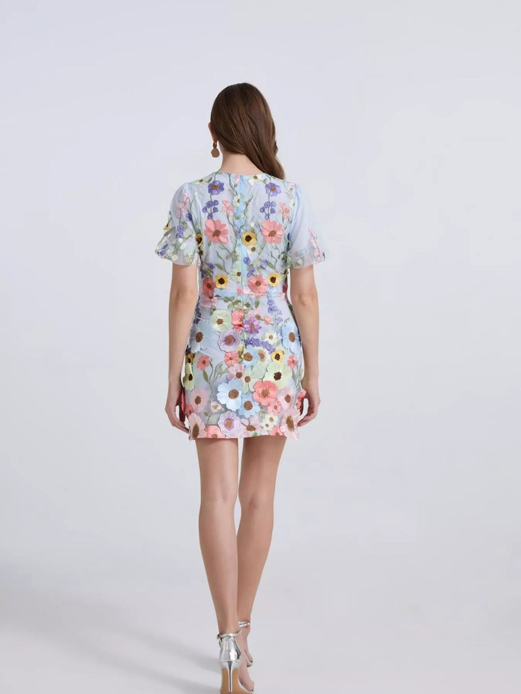 Floral Puff Sleeve Mini Dress