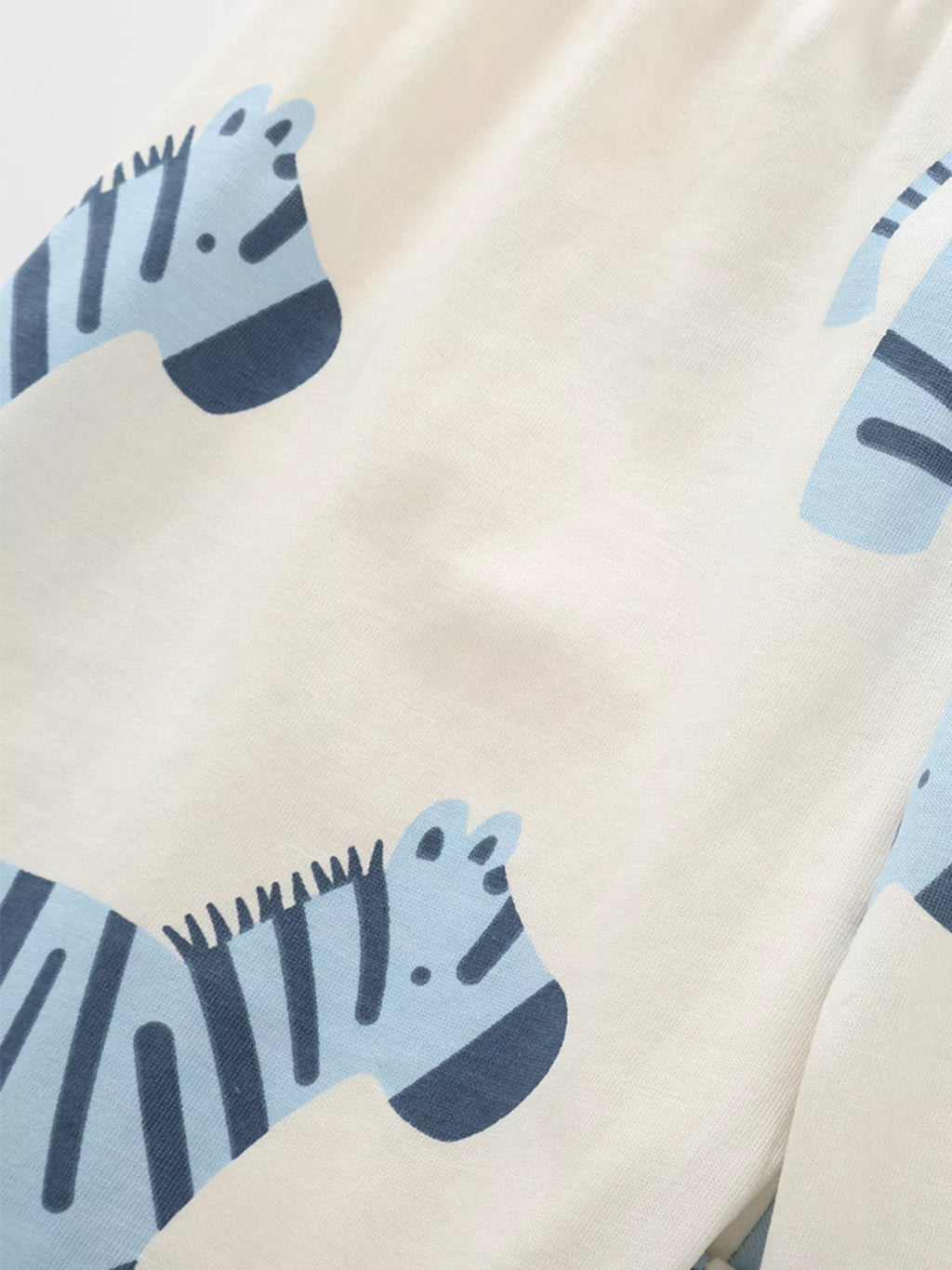 Children's Zebra Print Round Neck Tee and Shorts Set