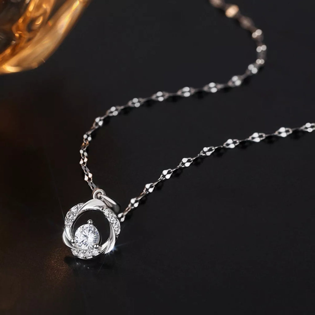 925 Sterling Silver Zircon Pendant Necklace