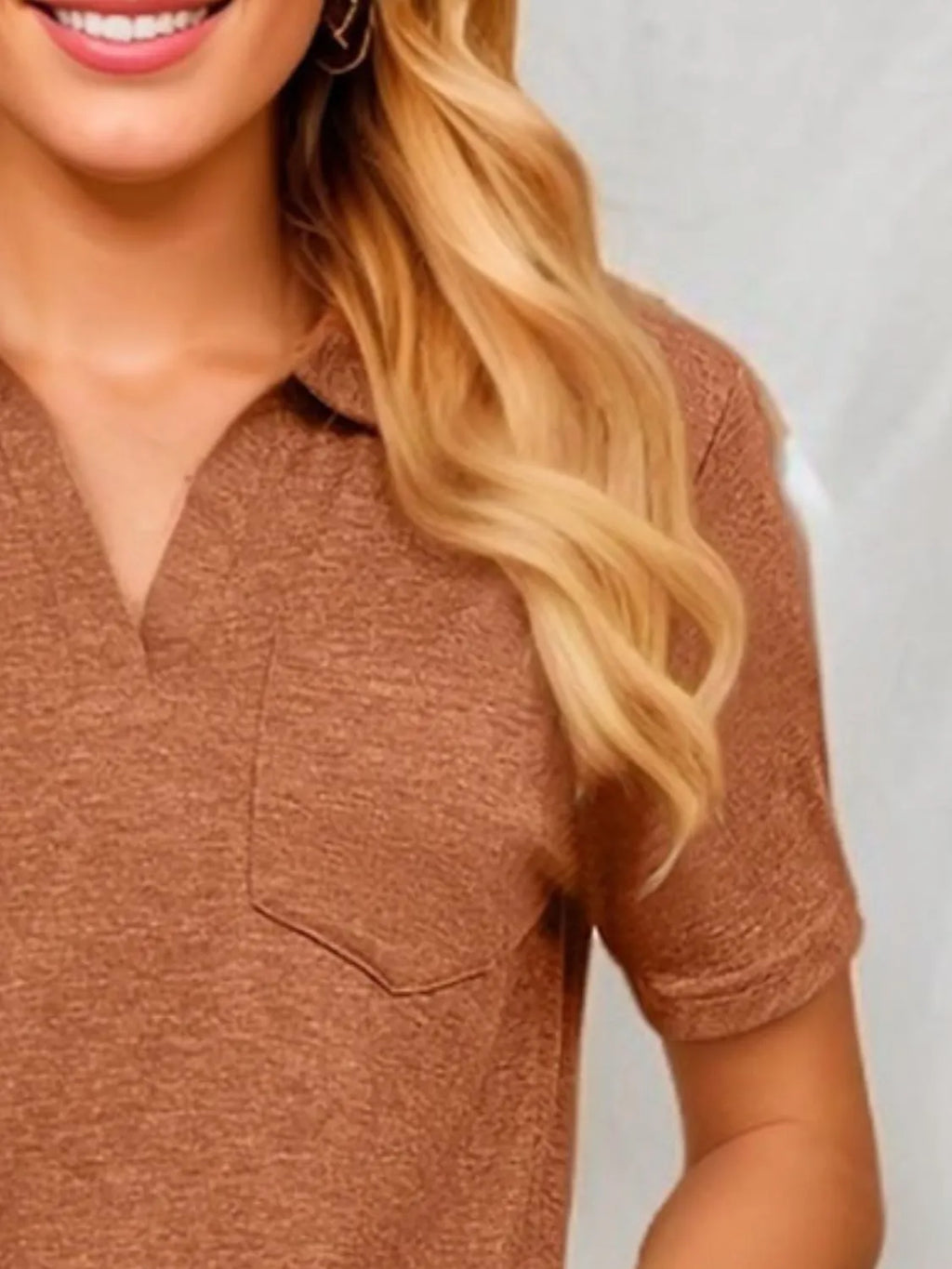 Johnny Collar Short Sleeve Top