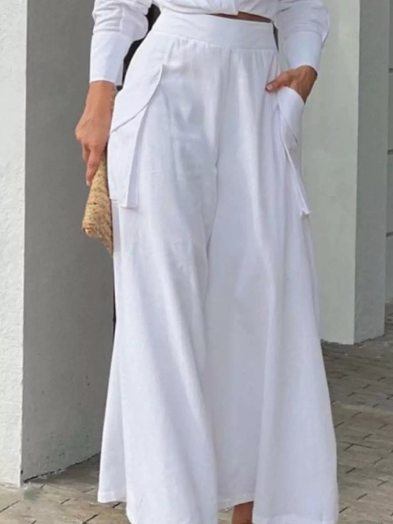 Long Sleeve Shirt and Wide Leg Pants Set