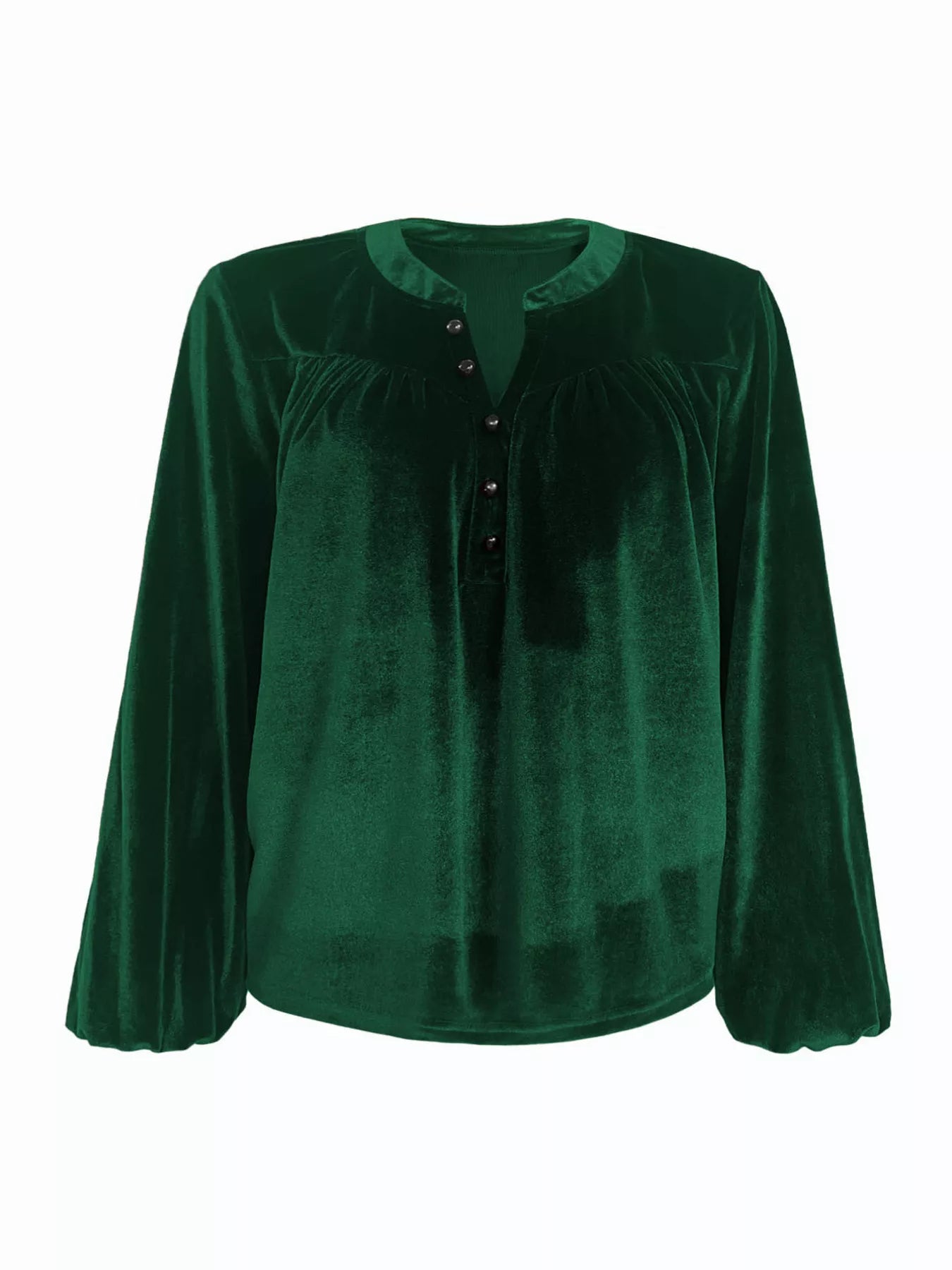 Velvet Balloon Sleeve Blouse