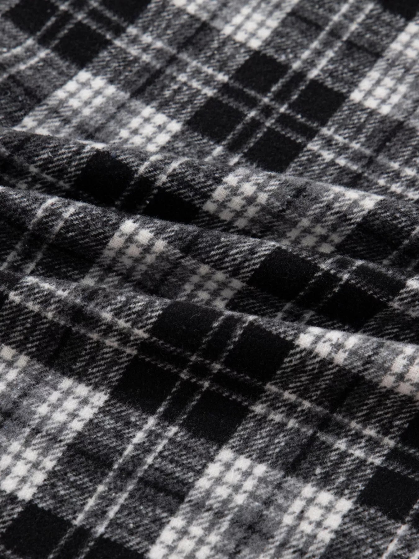 Plaid Polo Collar Zip up Contrast Trim Shift Long Sleeve Mini Dress