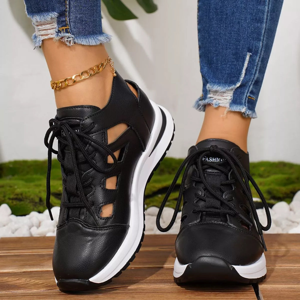 Round Toe Lace Up Sneakers