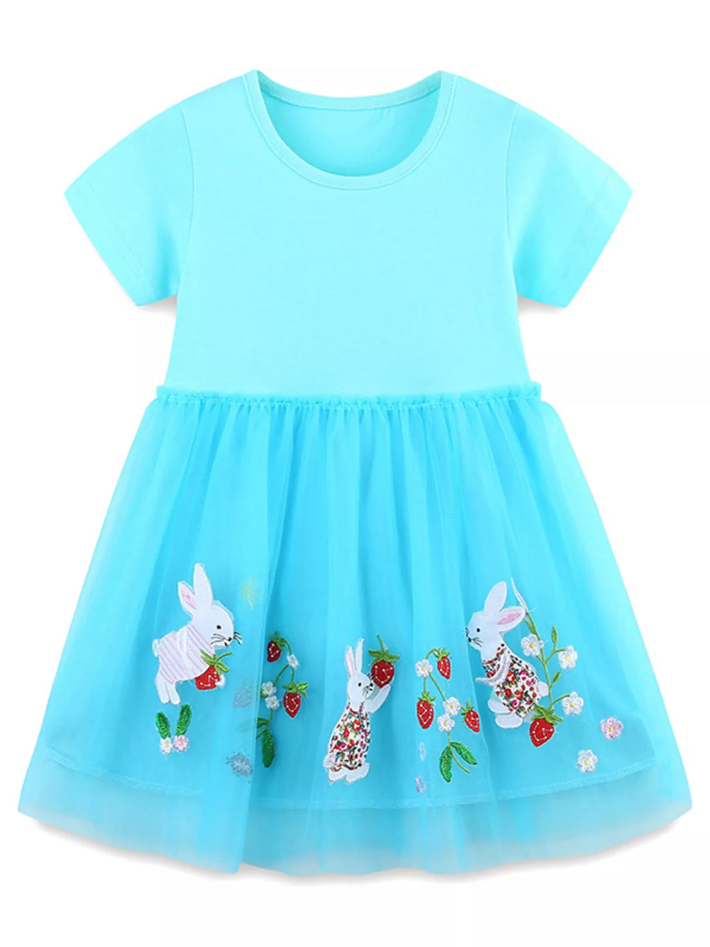 Children's Bunny Embroidered Tulle Dress
