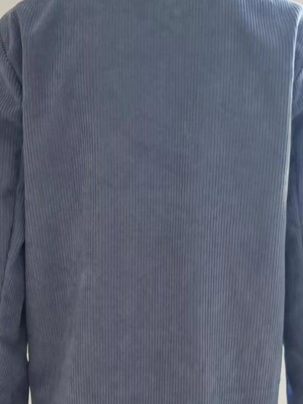 Corduroy Lapel Collar Casual Blazer