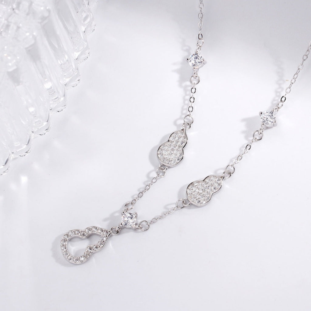 925 Sterling Silver Zircon Gourd Necklace