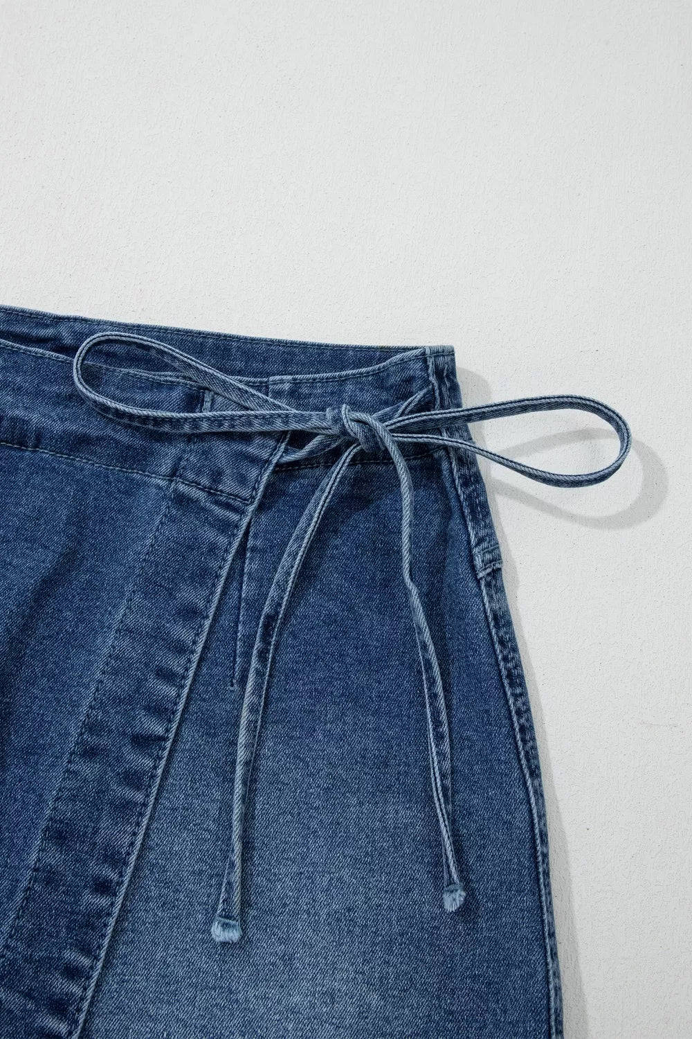 Wrapped Tied Waist Denim Skort