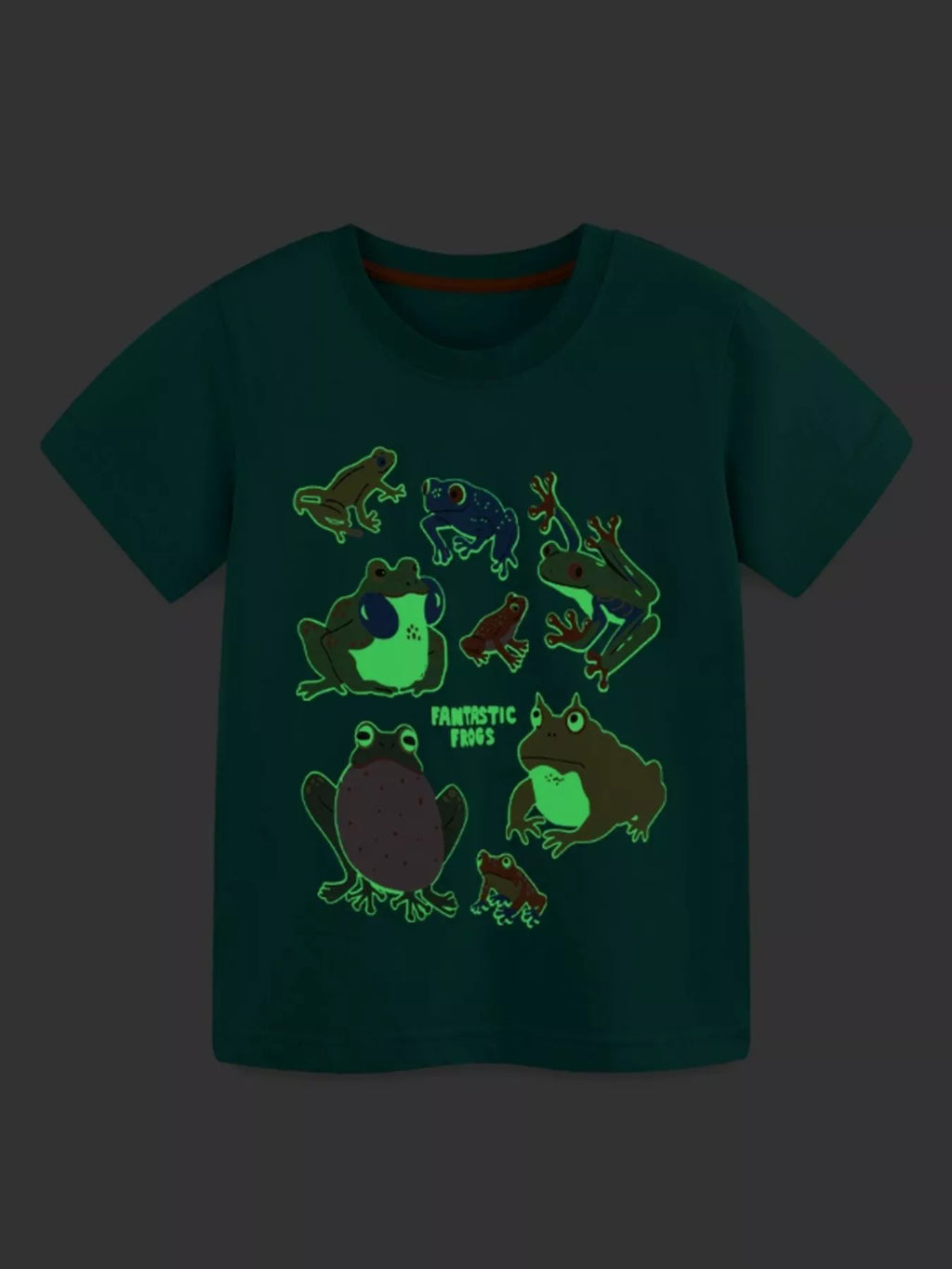 Children's Frog Print Short Sleeve Tee and Shorts Set