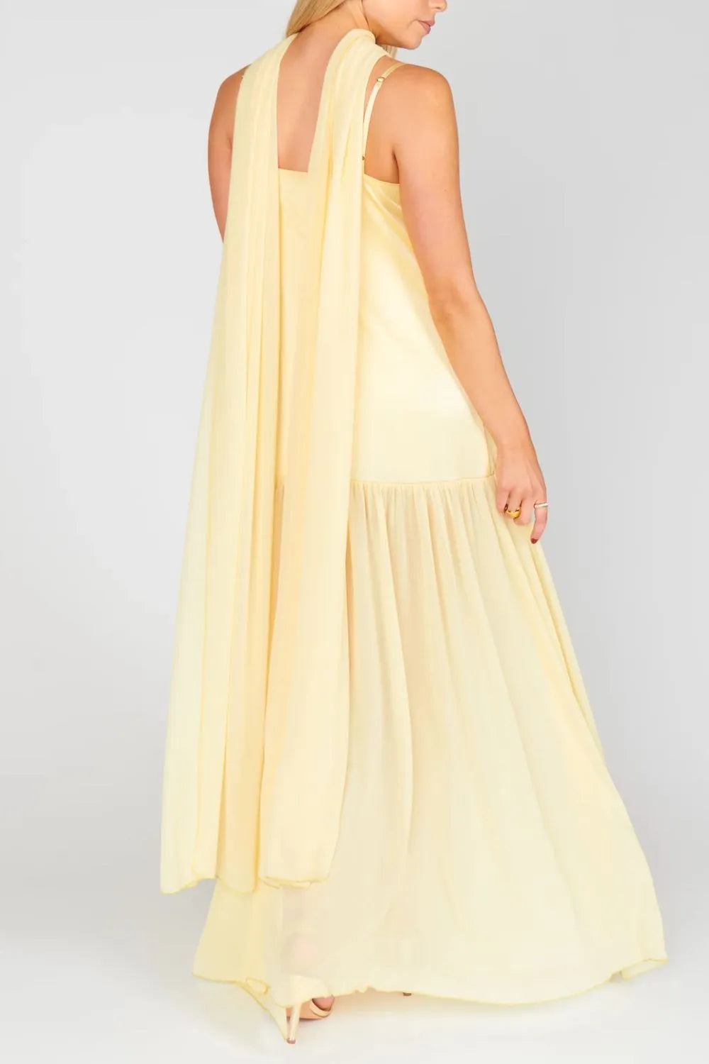 Adjustable Strap Maxi Cami Dress with Scarf