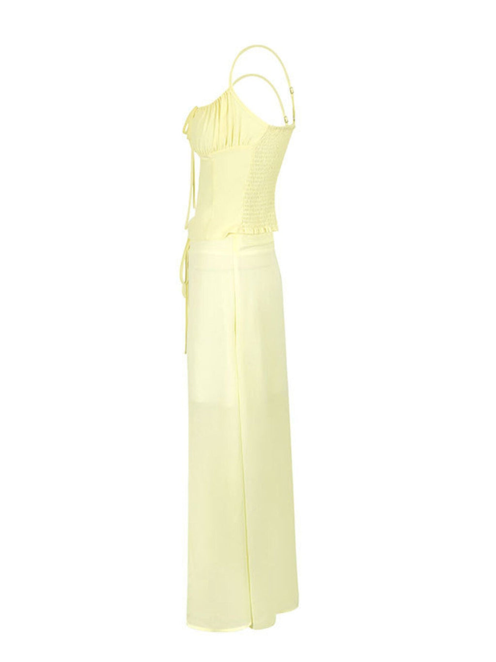 Smocked Tie Front Cami and Skirt Set