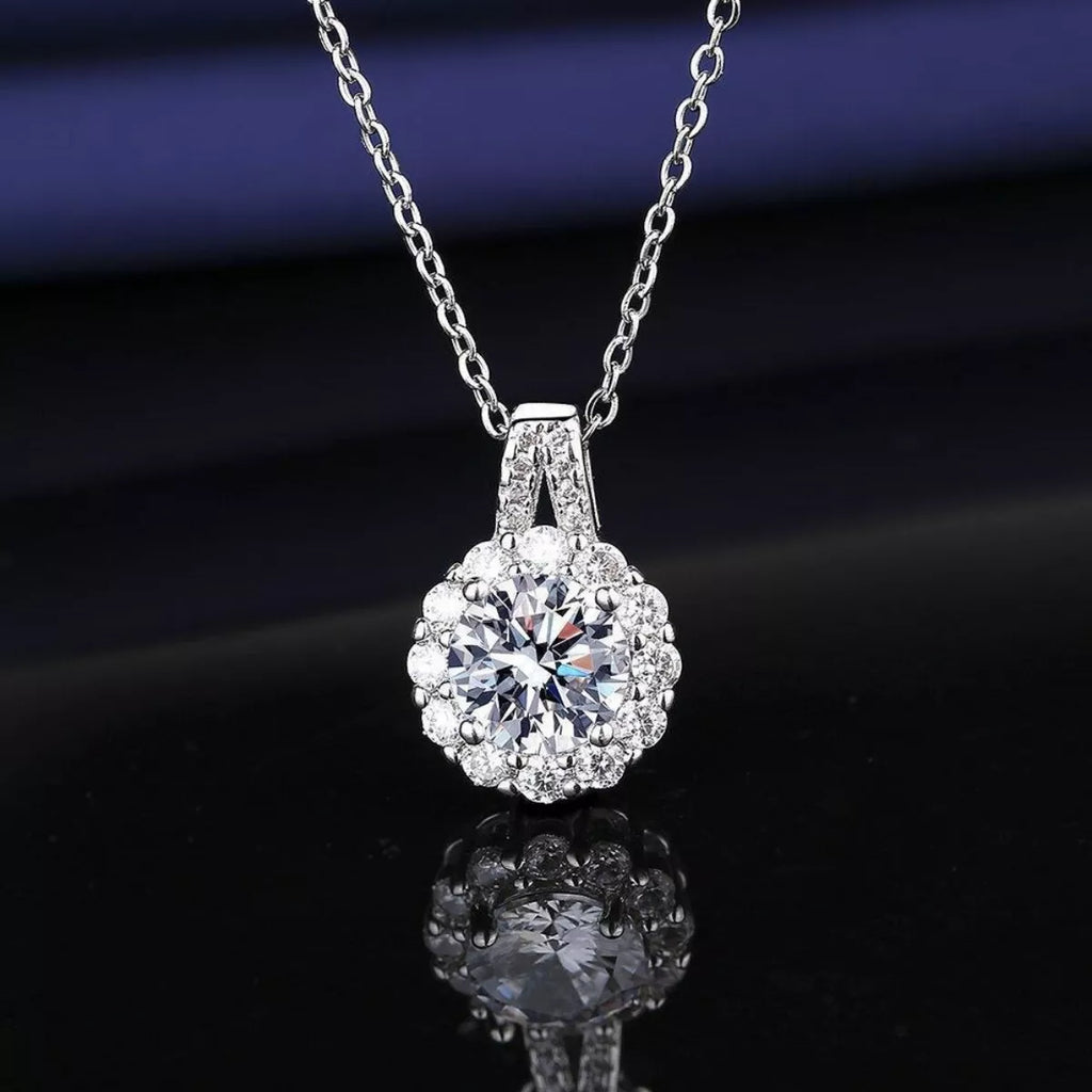 2 Carat Moissanite 925 Sterling Silver Necklace