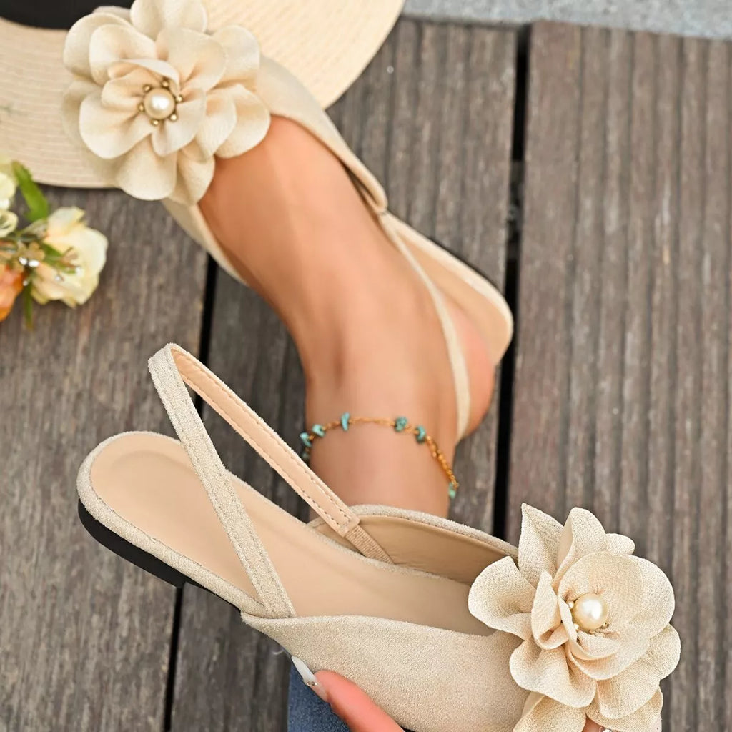 Flower Point Toe Flats Sandals