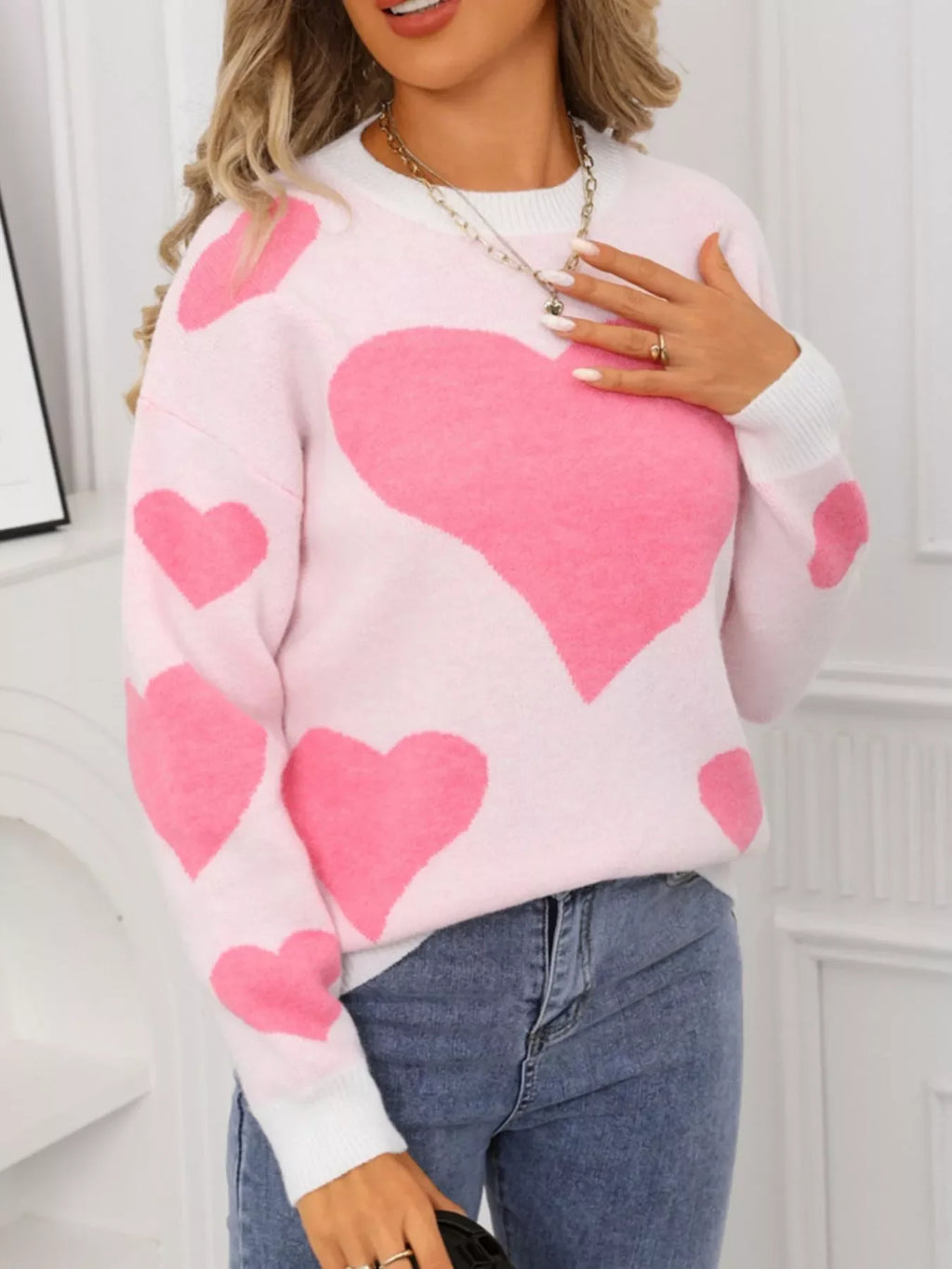 Valentine's Day Heart Crew Neck Sweater
