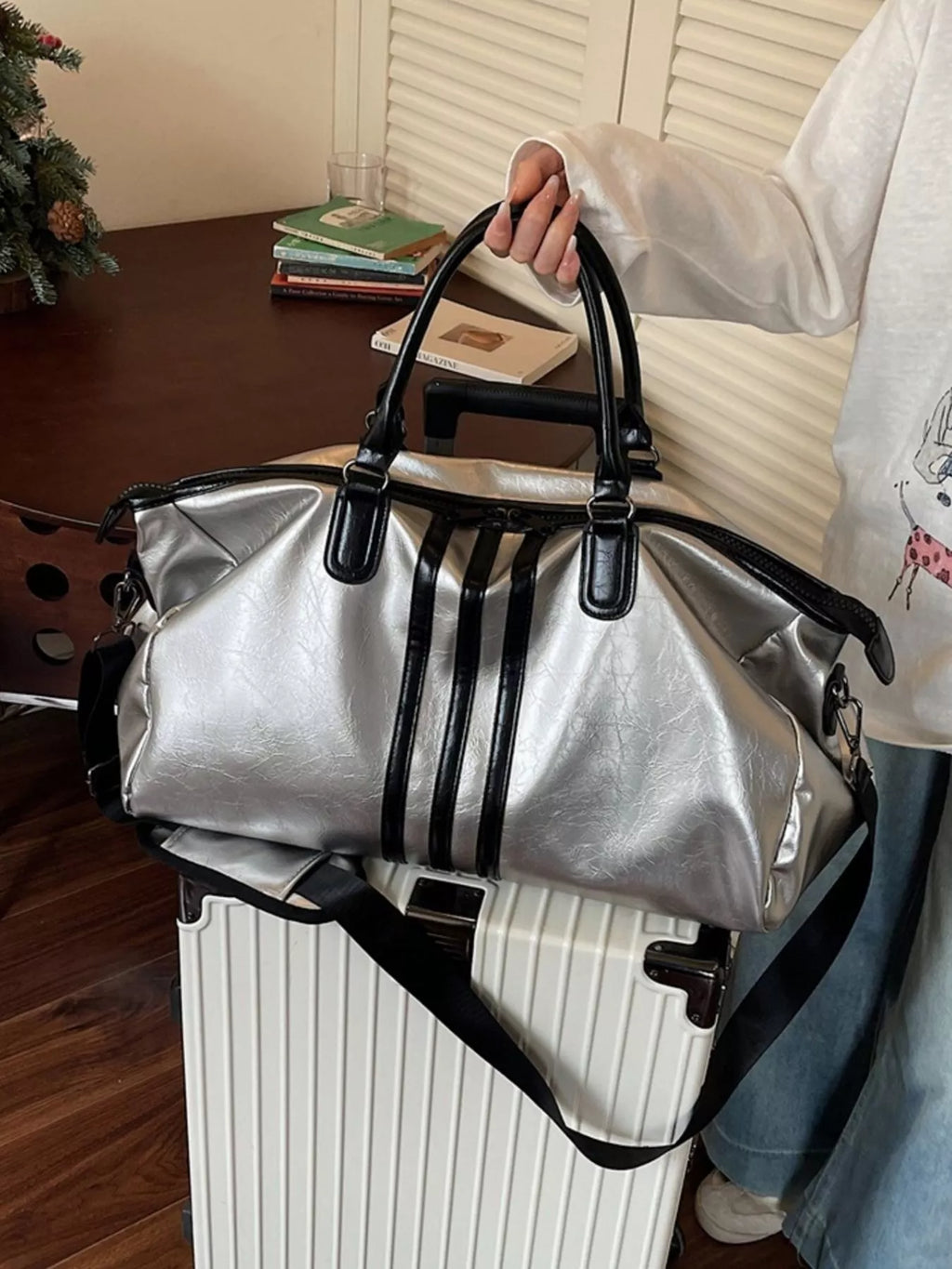 Duffle Bag with Three Stripes