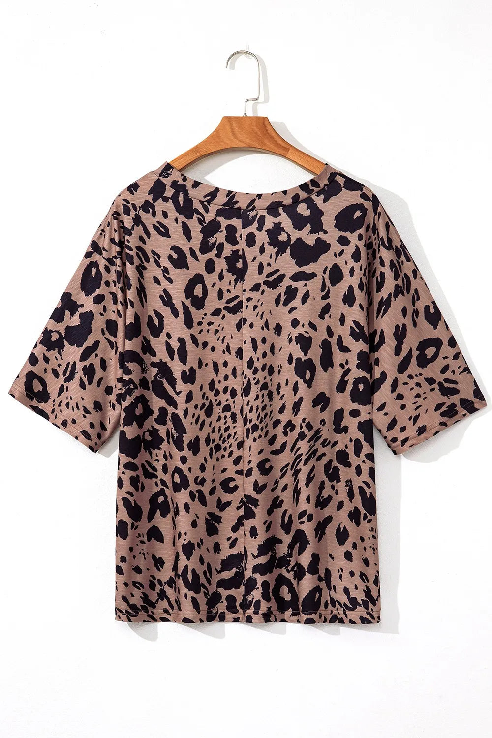 Leopard V-Neck Half Sleeve T-Shirt