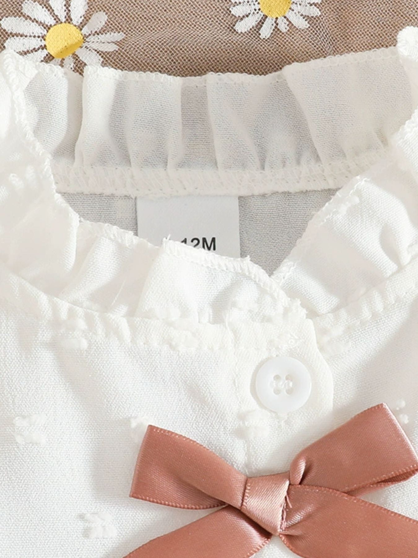 Children's Ruffled Trim Bowknot Blouse & Ruffle Hem Skirt Set