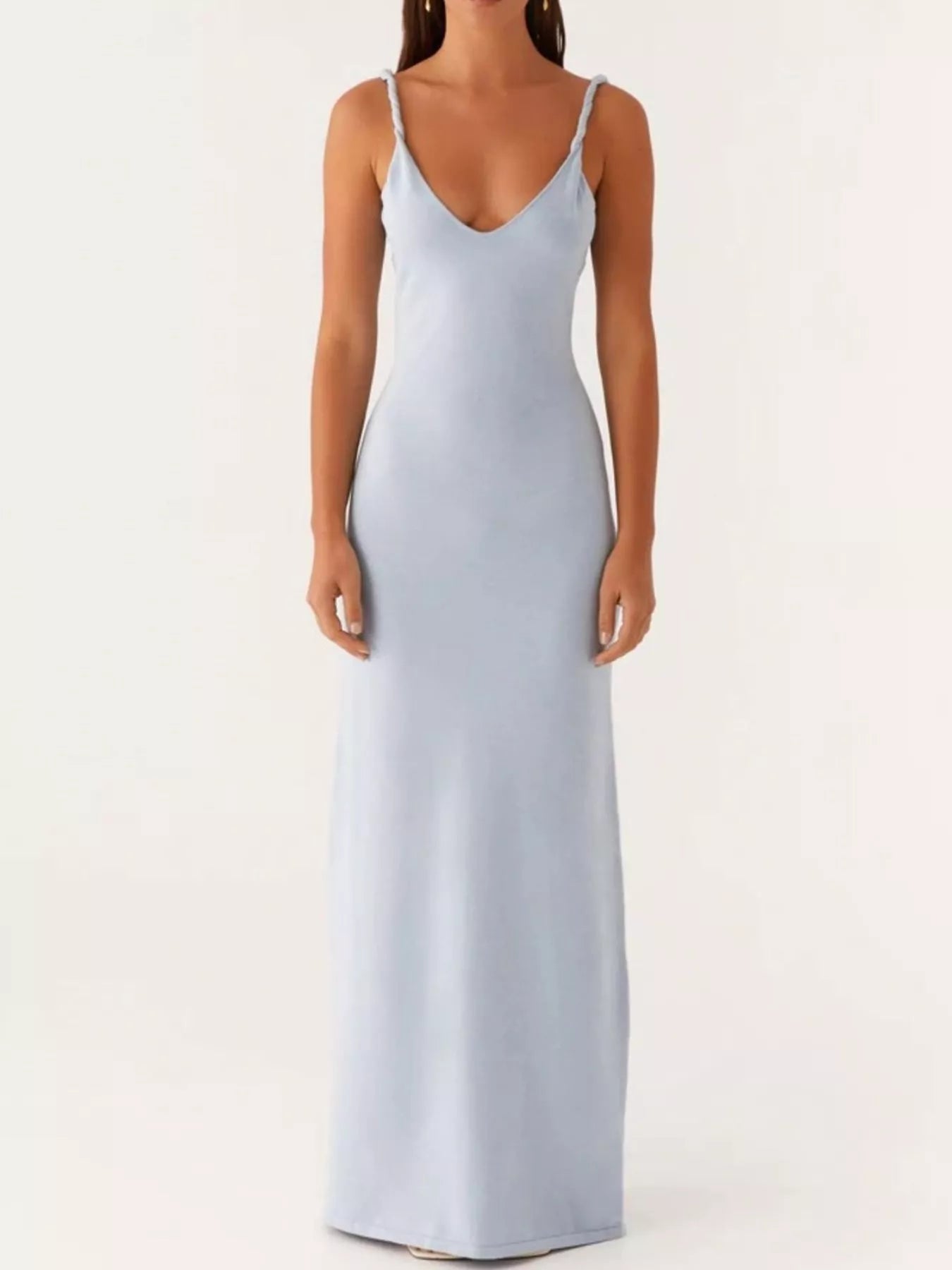 V-Neck Bodycon Maxi Dress
